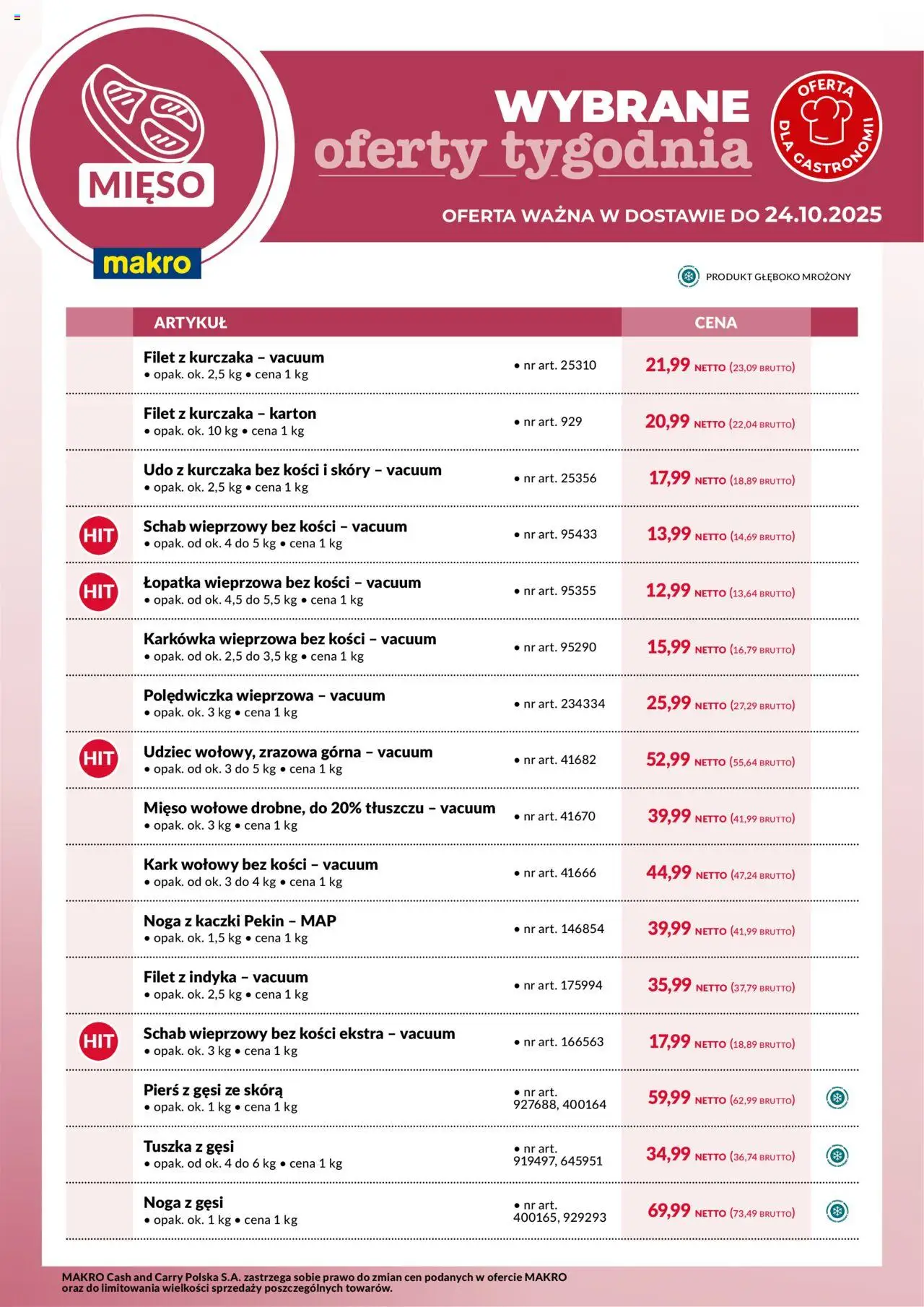 Makro Gazetka - Wybrane oferty tygodnia w dostawie - strona 1- ważny od 18.10.2025