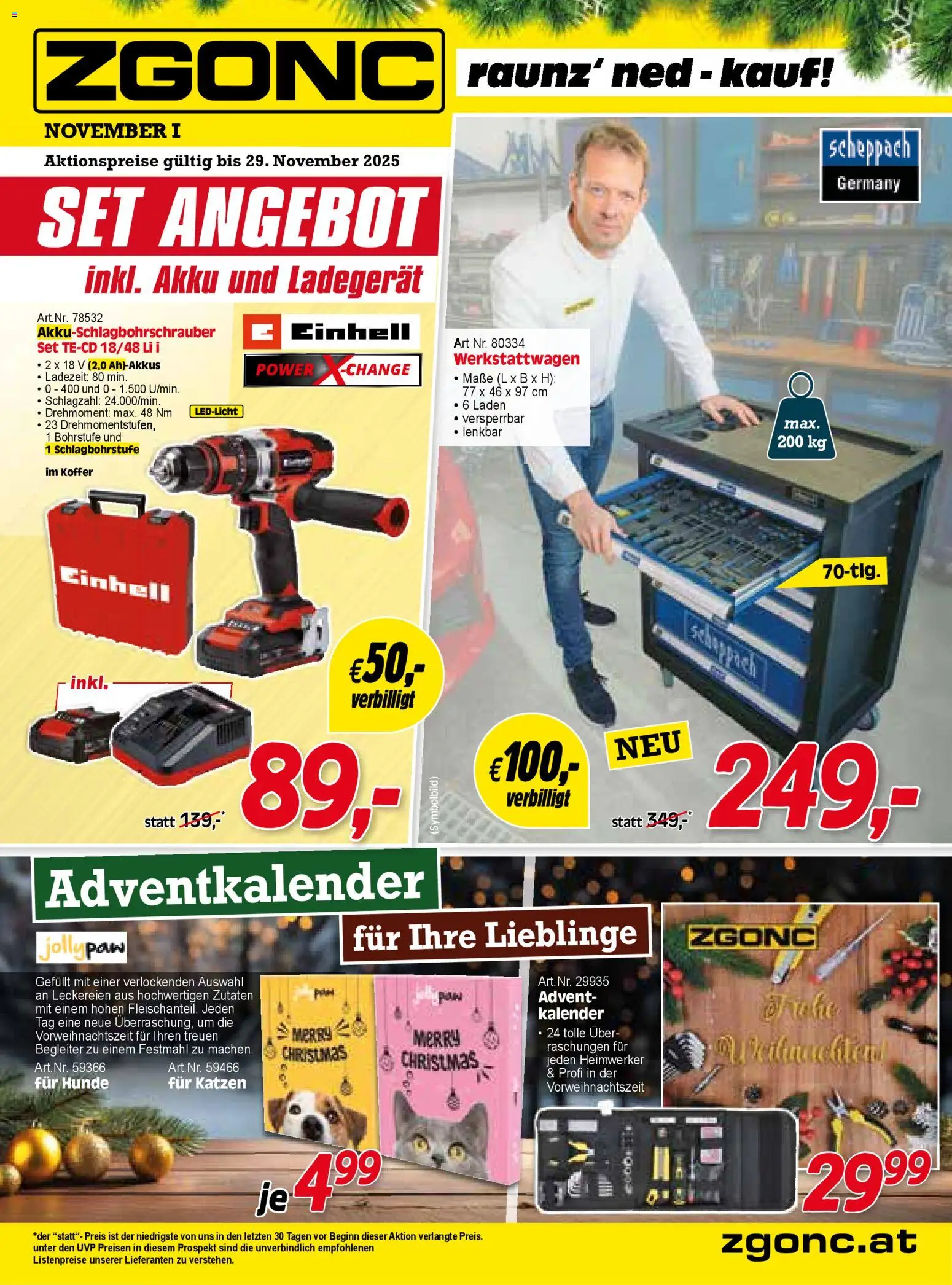 Zgonc - Flugblatt November I 2025 - Seite 1- gültig ab 30.10.2025