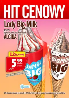 Podgląd Prim Market Promocja - Lody Big Milk ważny od 05.08.2025
