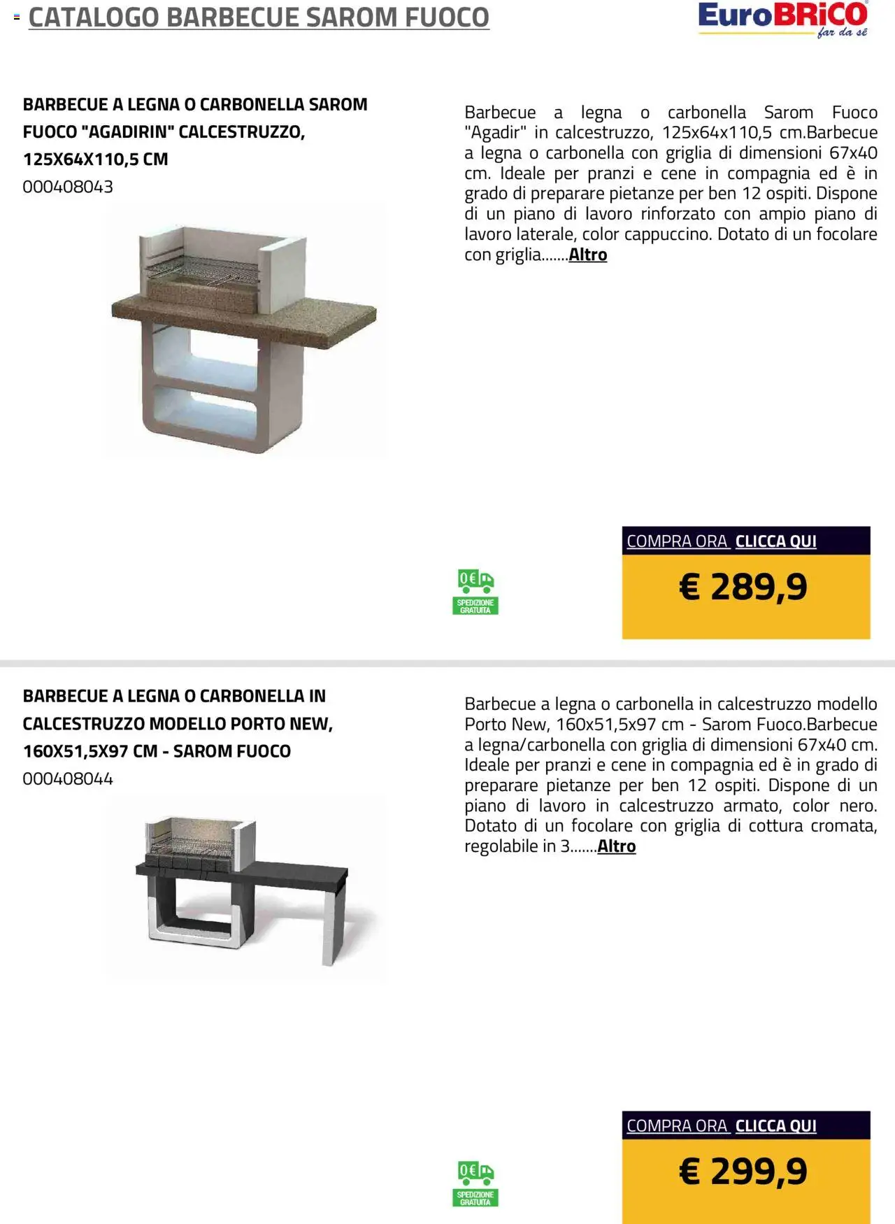 Eurobrico Barbecue Sarom Fuoco catalogo - pagina 2 - valido dal 23/07/2025