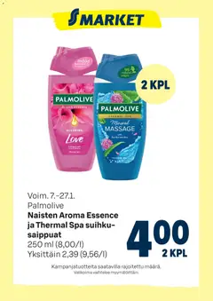 Esikatselu S-market tarjoukset Palmolive suihkusaippuat voimassa alkaen 07/01/2026