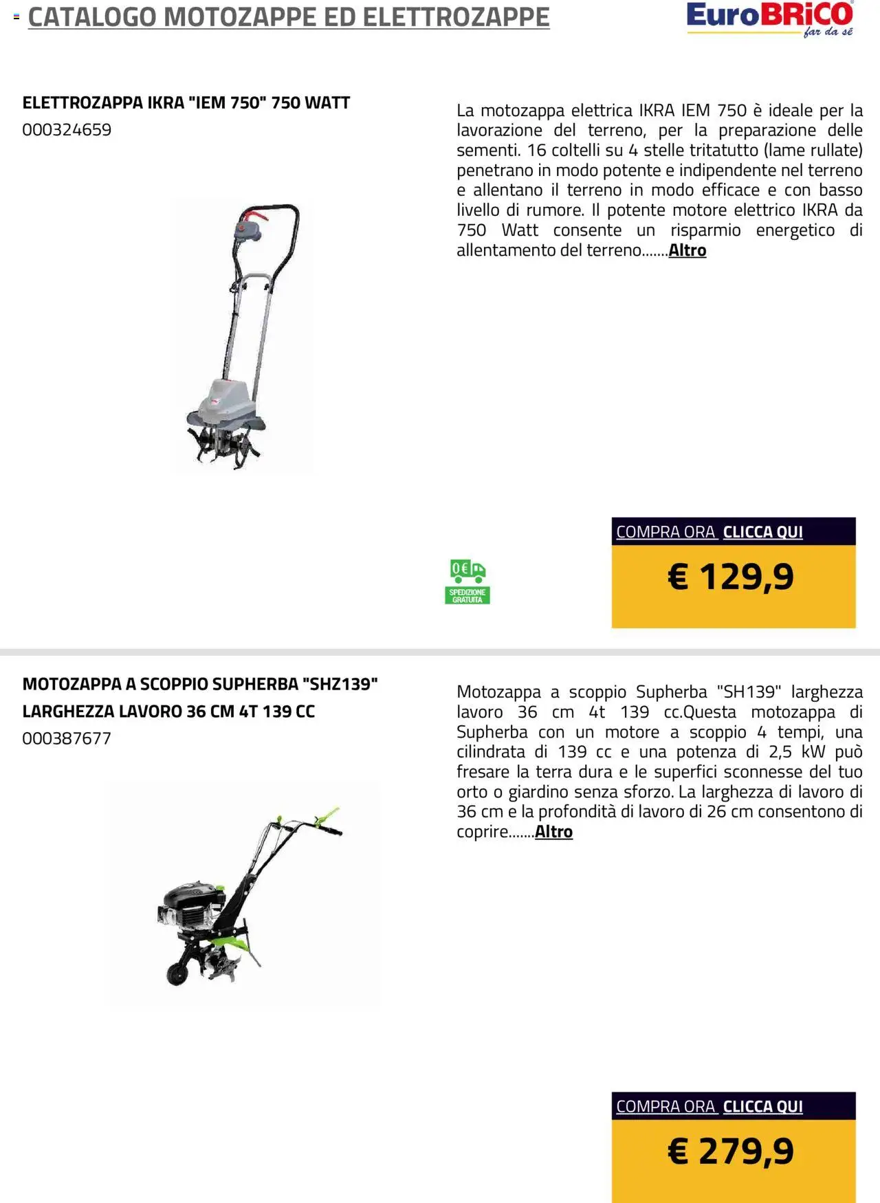 Eurobrico Motozappe ed Elettrozappe catalogo - pagina 2 - valido dal 23/07/2025