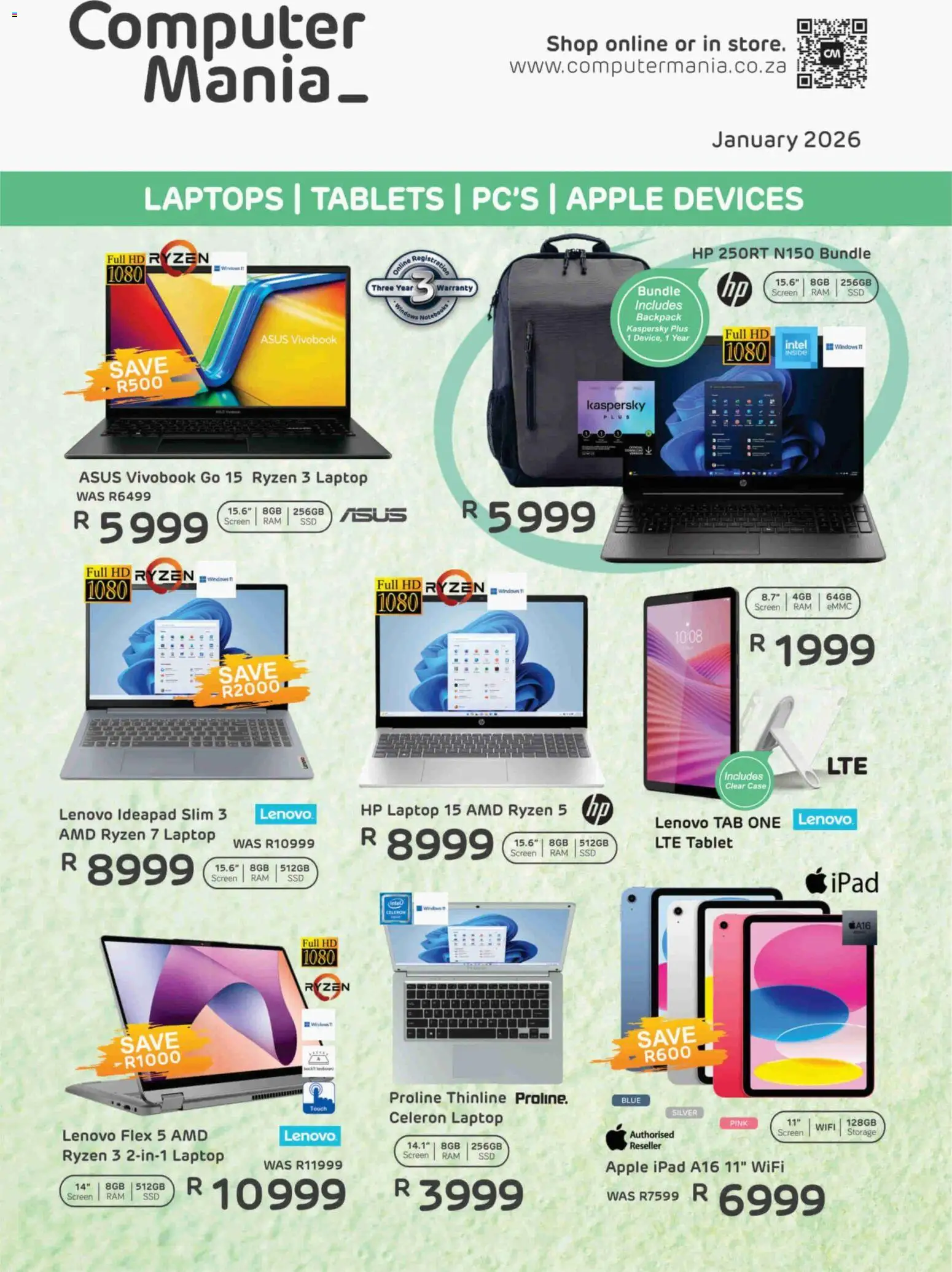 Computer Mania Specials - page 1- valid from 01/01/2026