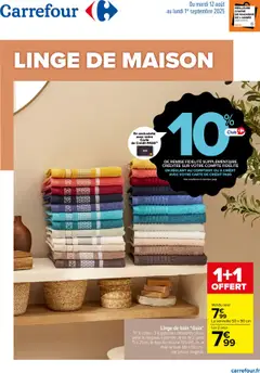 Aperçu Carrefour catalogue linge de maison valable à partir du 12/08/2025