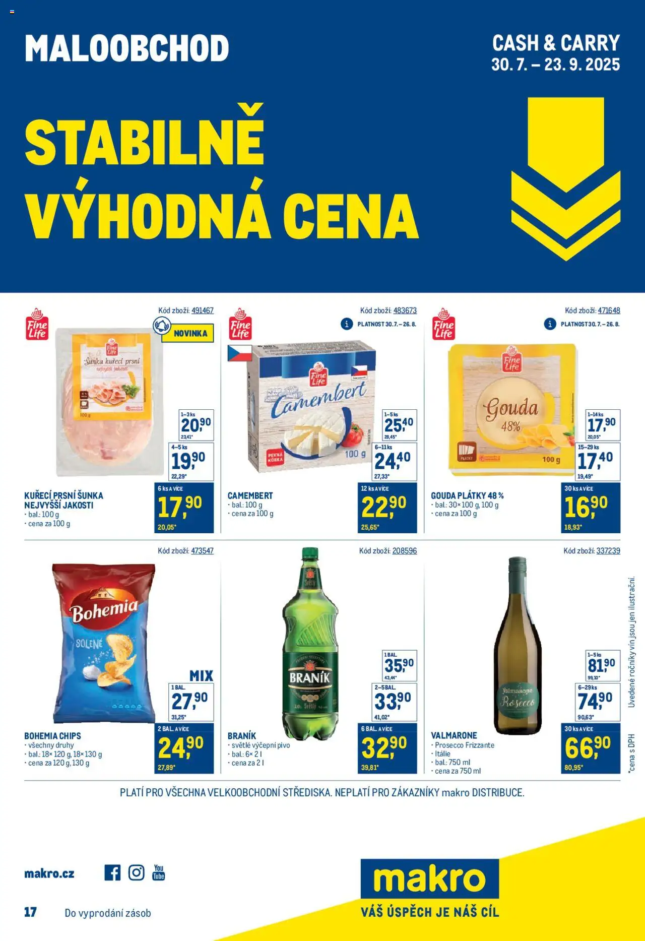 Makro leták - Stabilně výhodná cena - maloobchod - strana 1- platný od 30.07.2025
