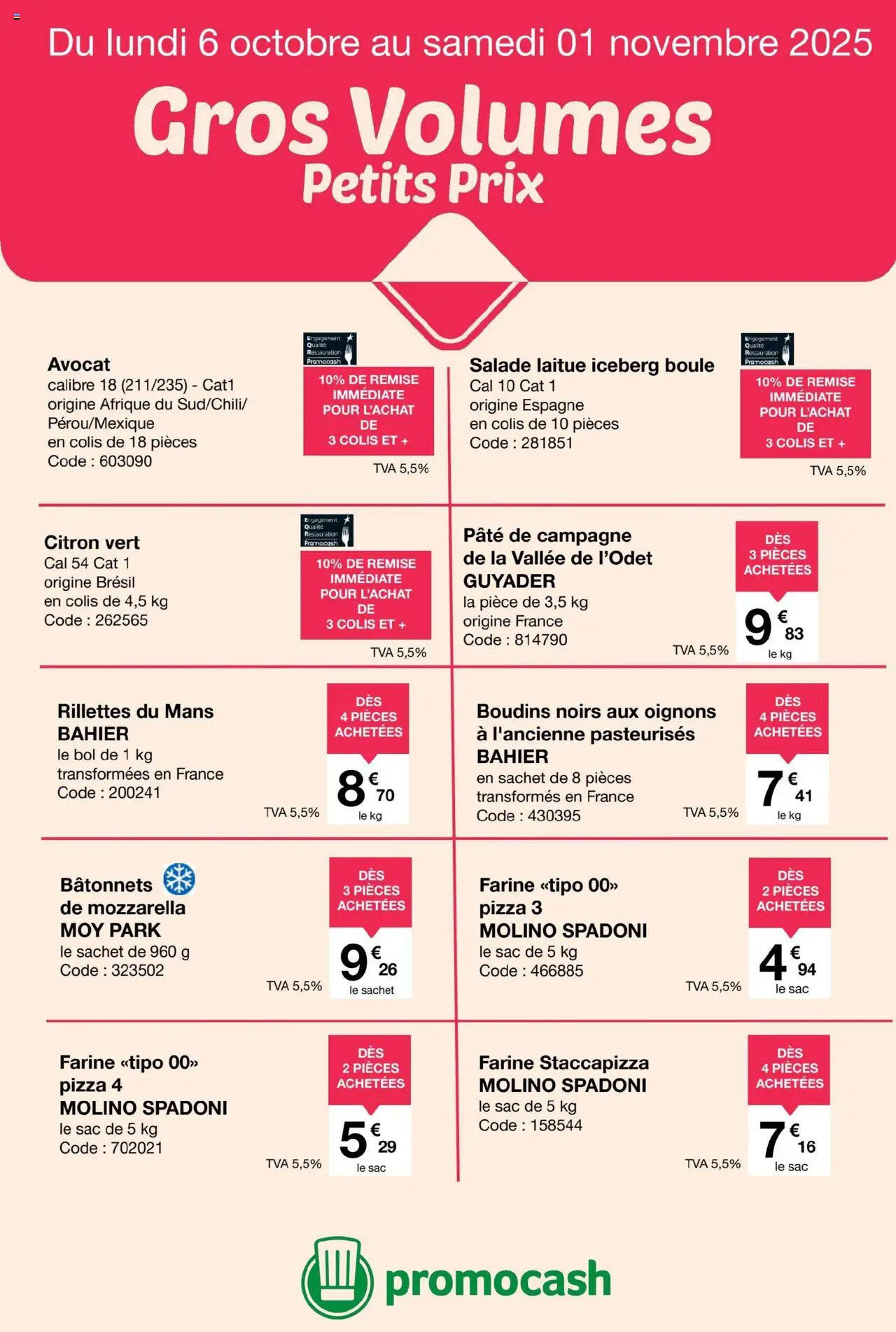 Promocash Catalogue gros volumes petits prix - page 1 - valable à partir du 06/10/2025