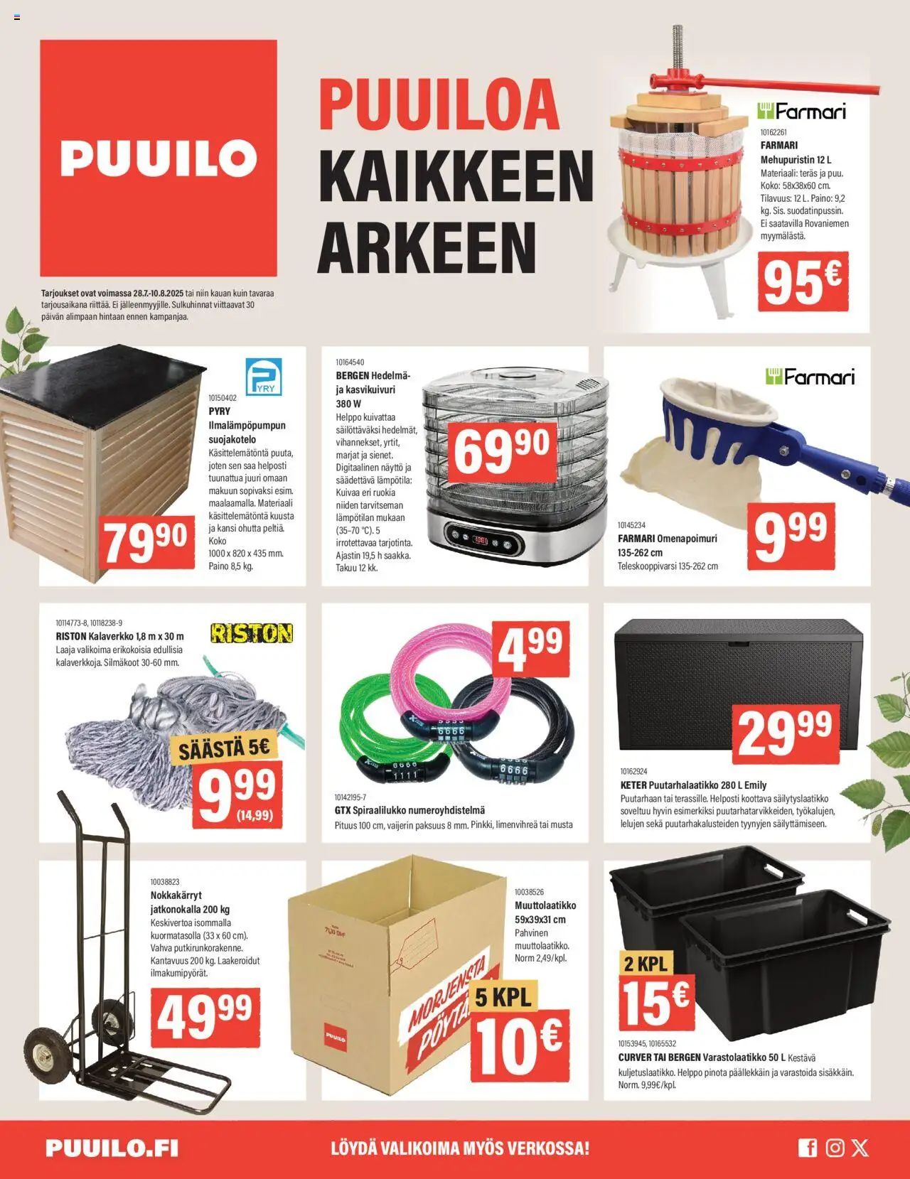 Puuilo tarjoukset - sivu 1- voimassa alkaen 28/07/2025