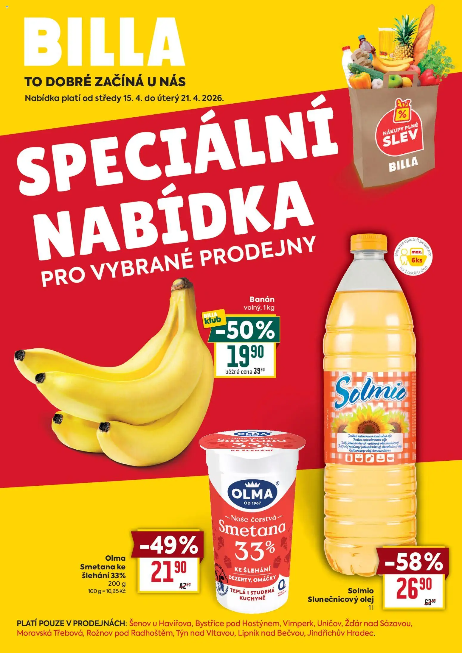 Billa leták - Speciální nabídka - strana 1- platný od 15.04.2026