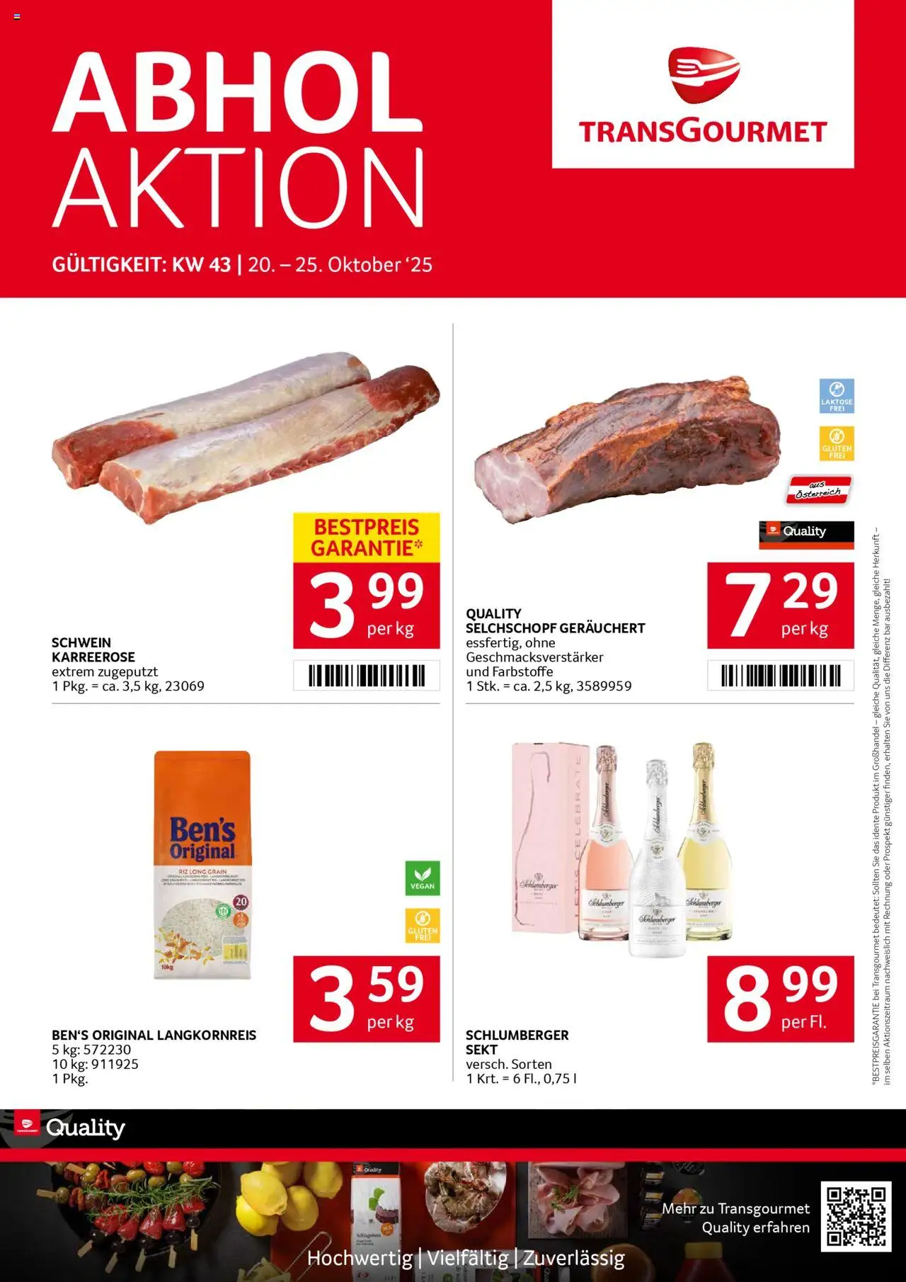 Transgourmet Flugblatt - Seite 1- gültig ab 20.10.2025