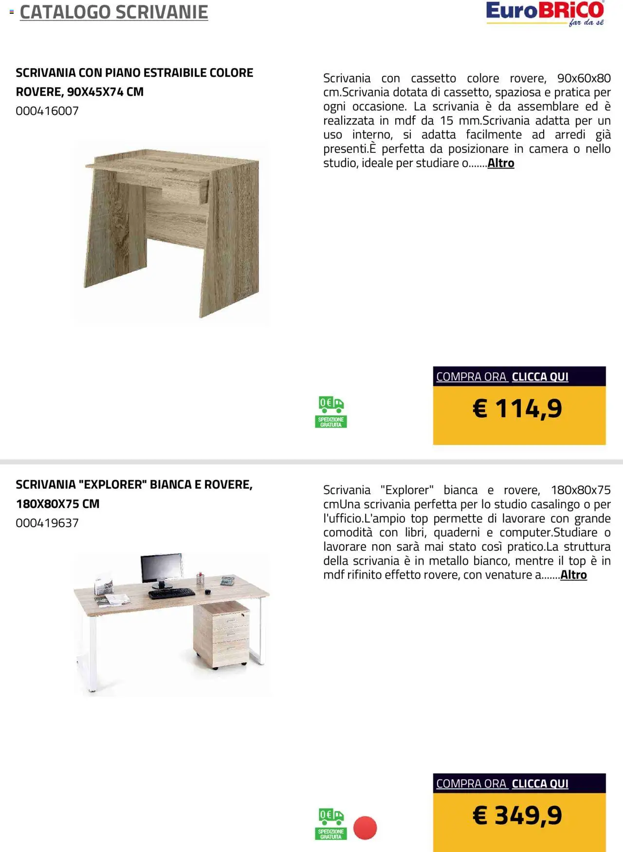 Eurobrico Scrivanie catalogo - pagina 19 - valido dal 23/07/2025