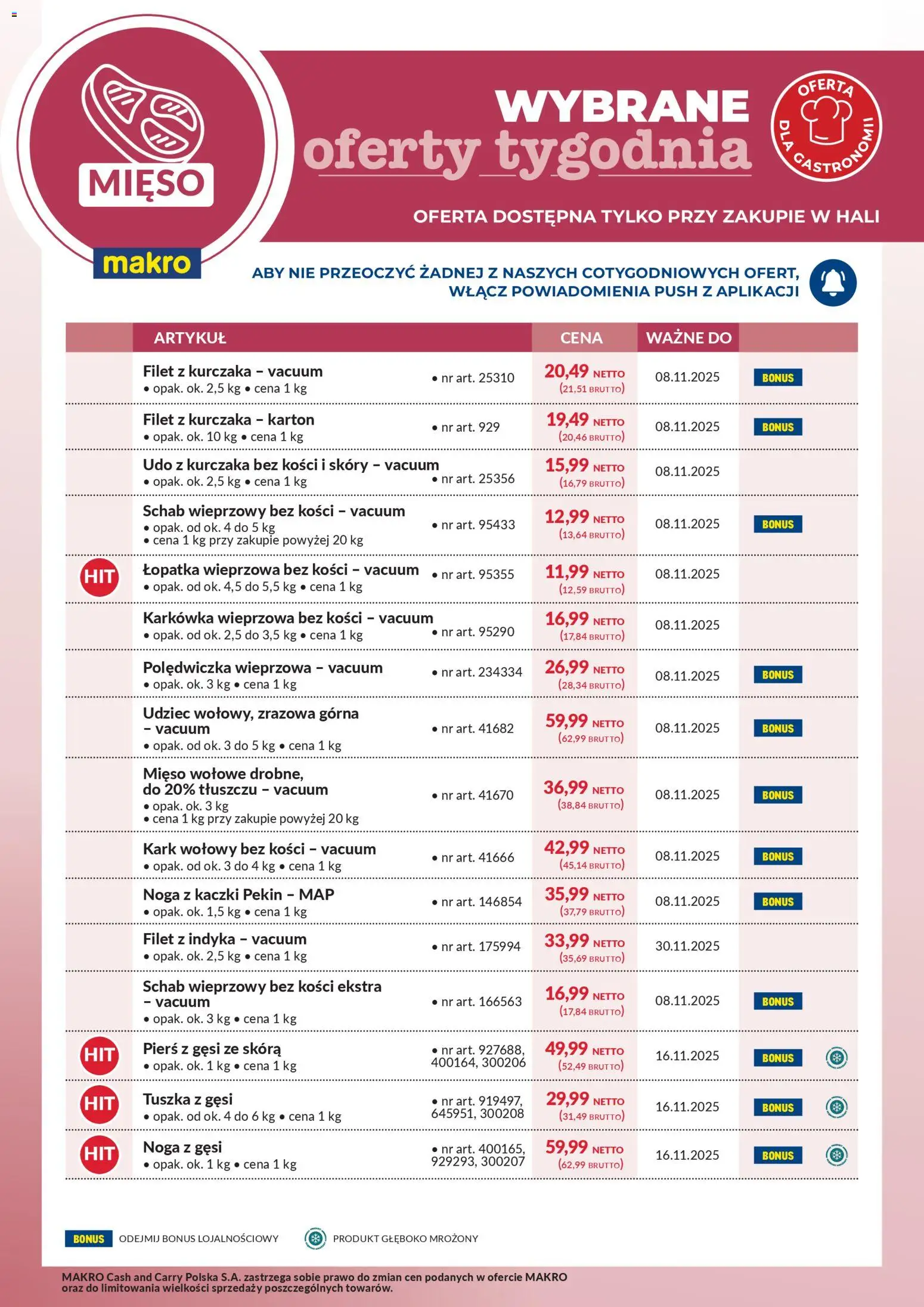 Makro Gazetka - Wybrane oferty tygodnia - strona 1- ważny od 03.11.2025