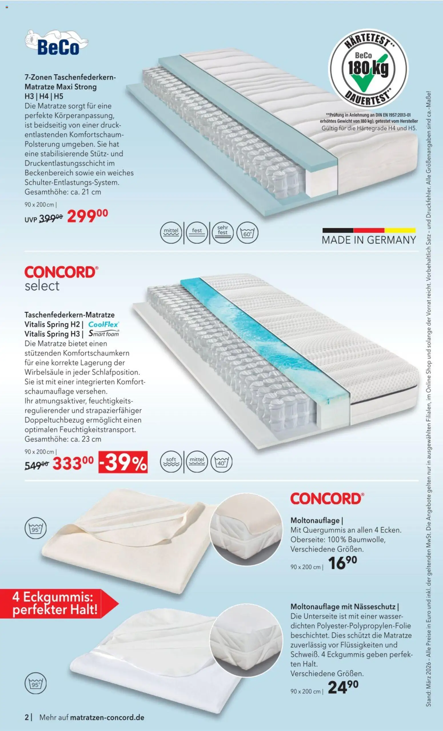 Matratzen Concord Prospekt 	 - Seite 2 - gültig ab 25.03.2026