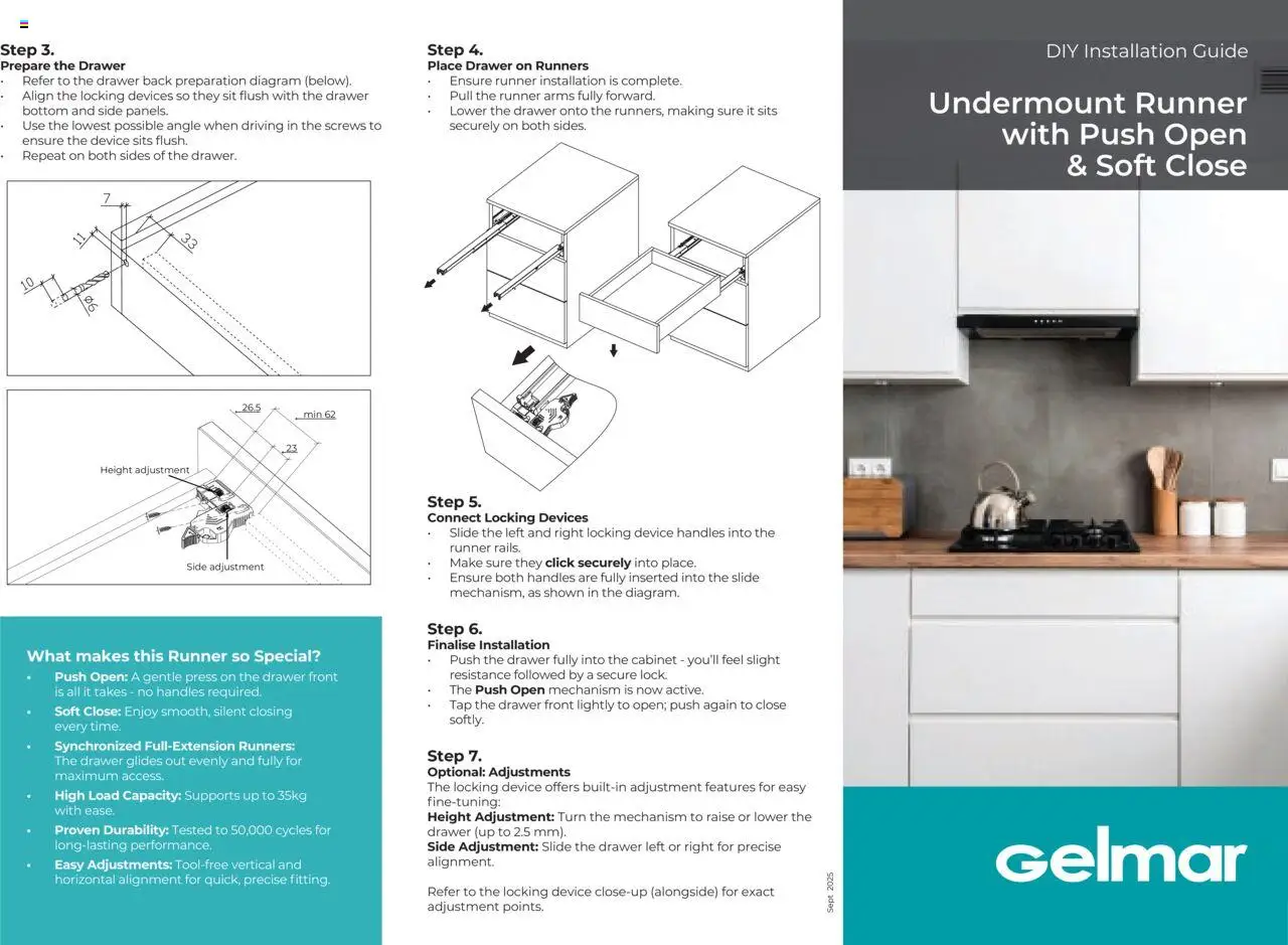 Gelmar - Undermount Runner with Push Open & Soft Close - page 1- valid from 01/09/2025