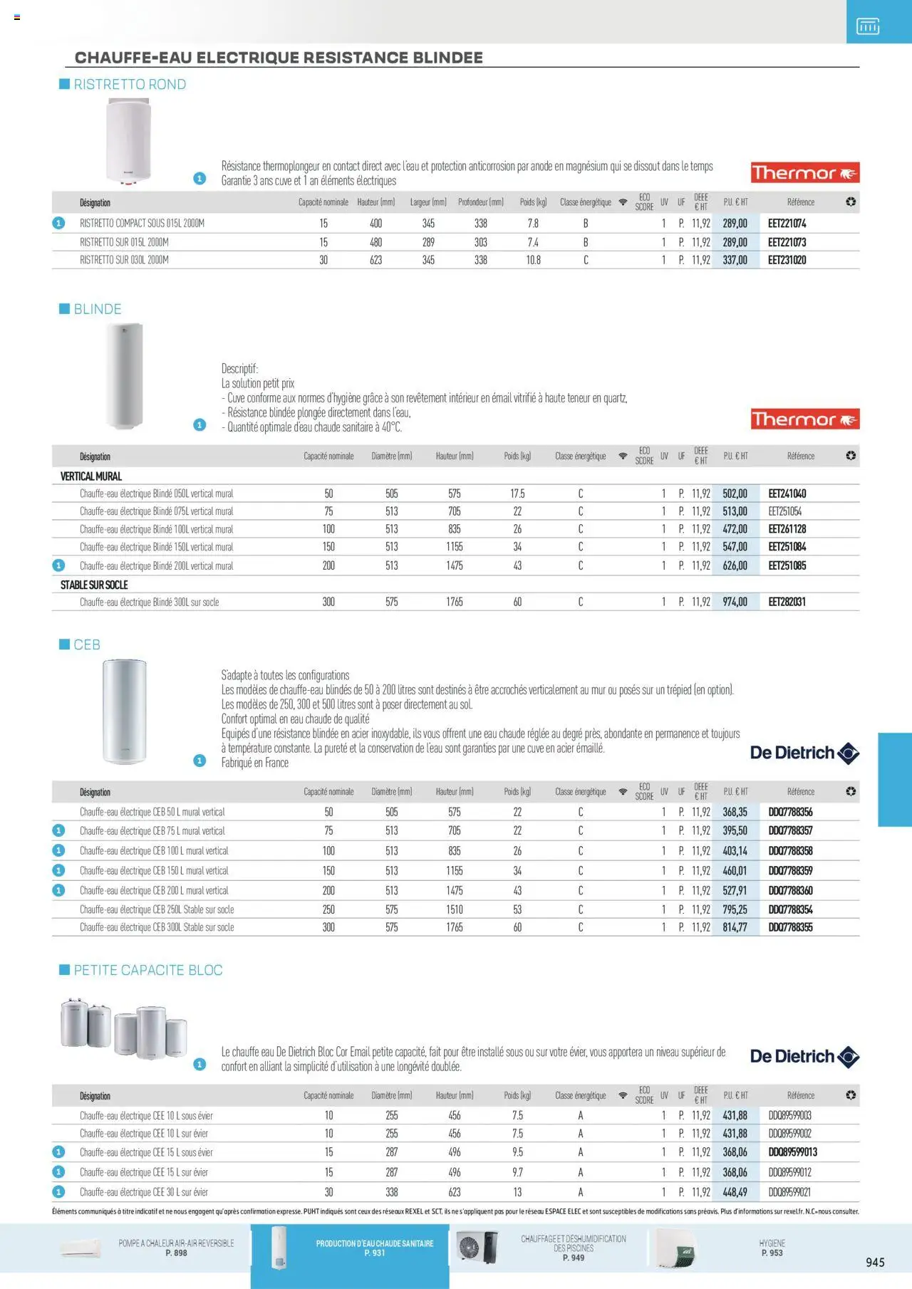 Rexel - Chauffage Électrique, ECS, PAC AIR-AIR Et Qualite De L´Air Interieur - page 151 - valable à partir du 16/07/2025