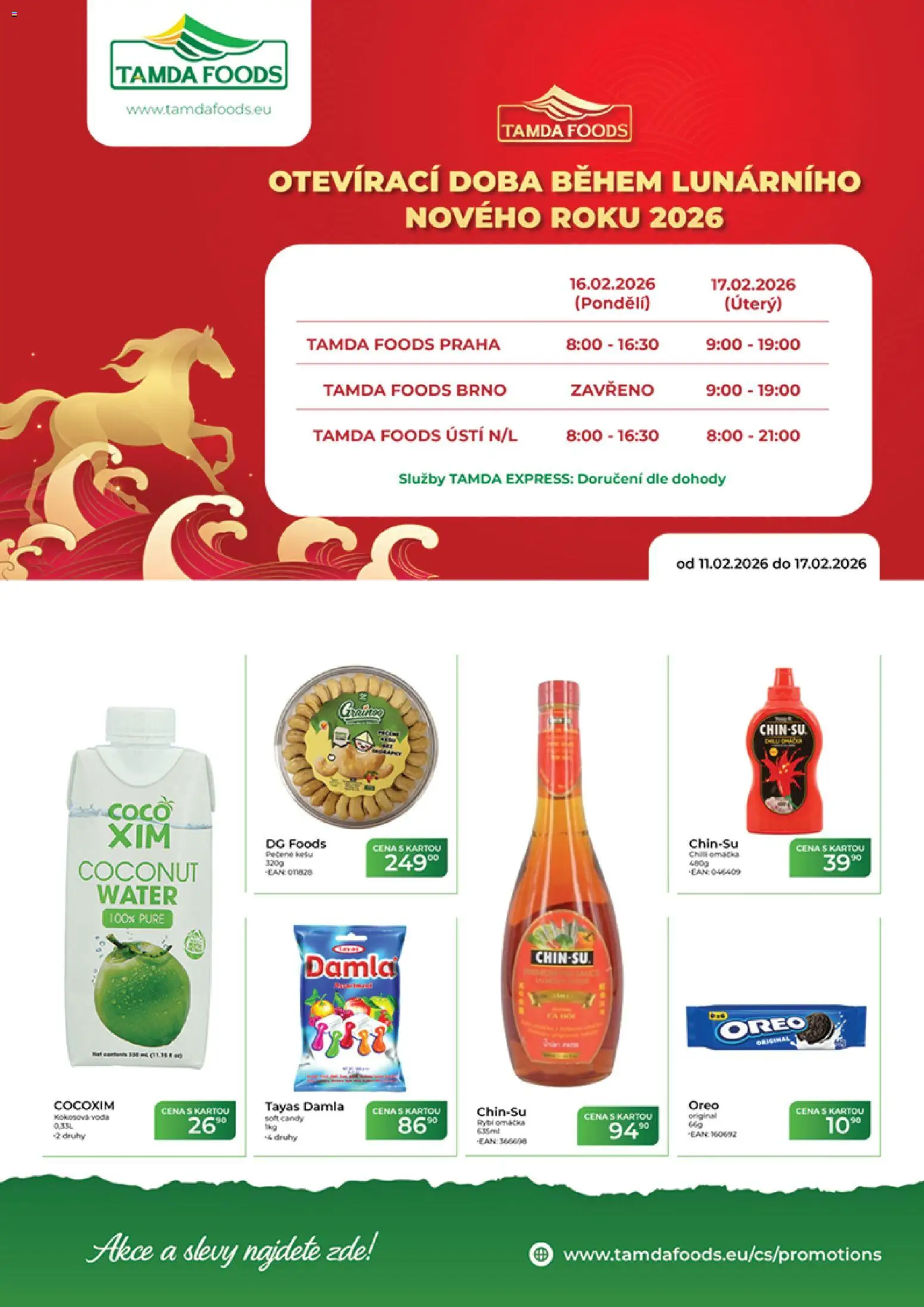 Tamda Foods leták - strana 1- platný od 11.02.2026