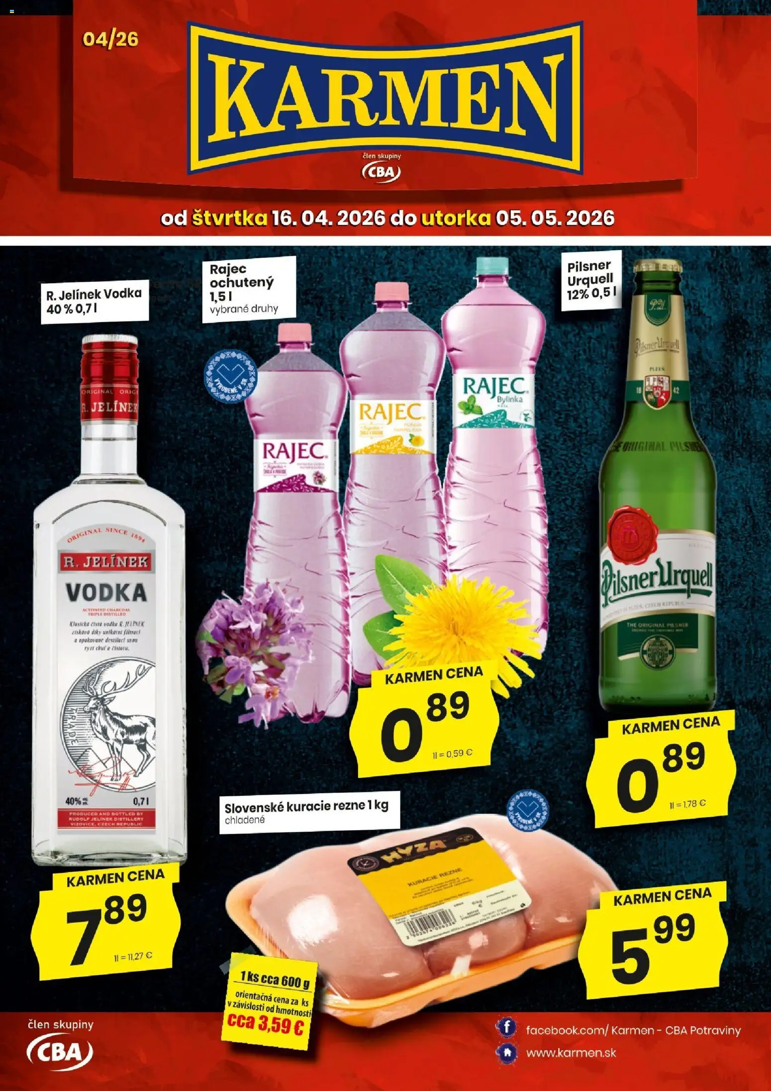 KARMEN CBA leták - strana 1- platný od 16.04.2026