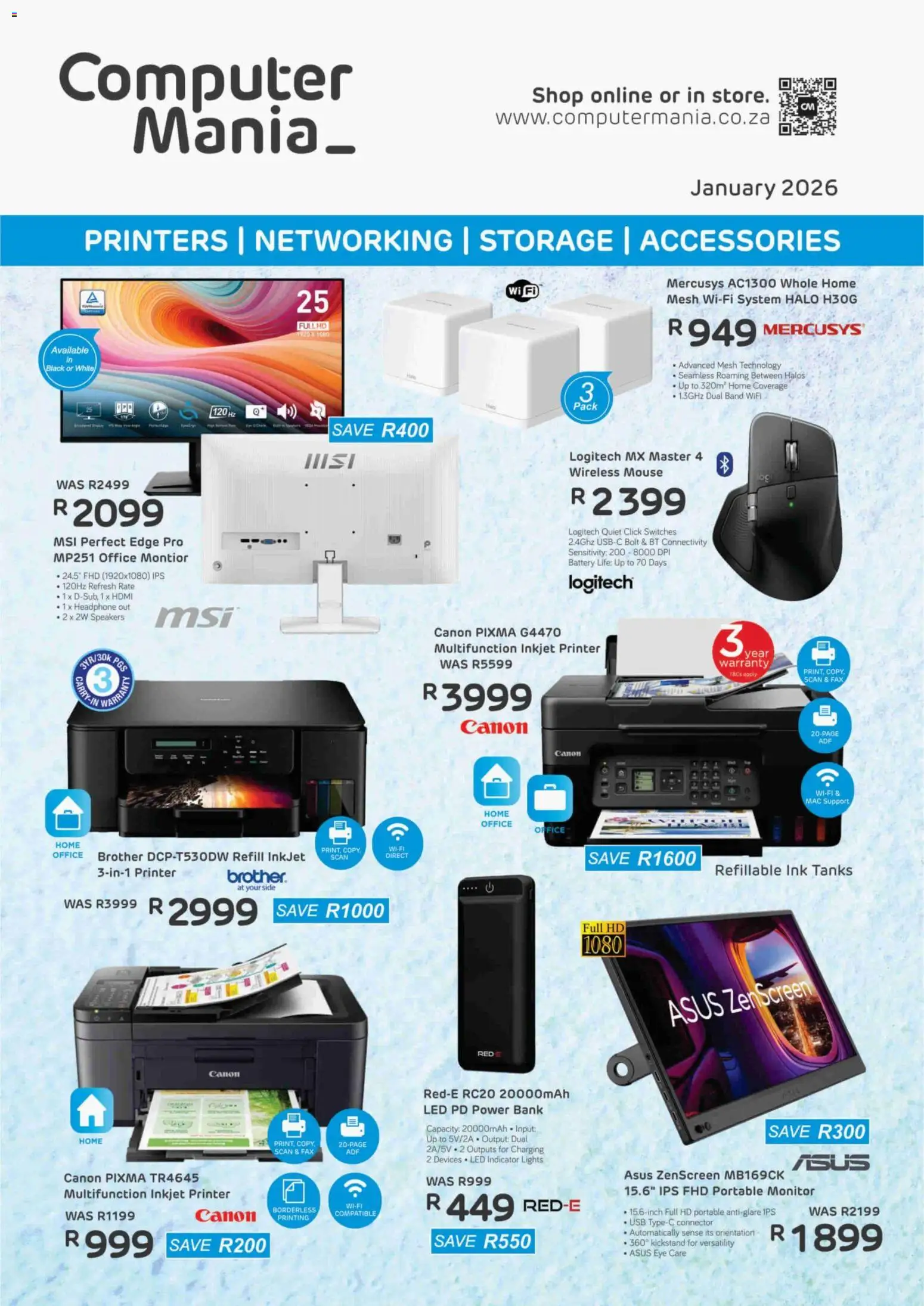 Computer Mania - Printer, Networking, Storage Accessories - page 1- valid from 01/01/2026