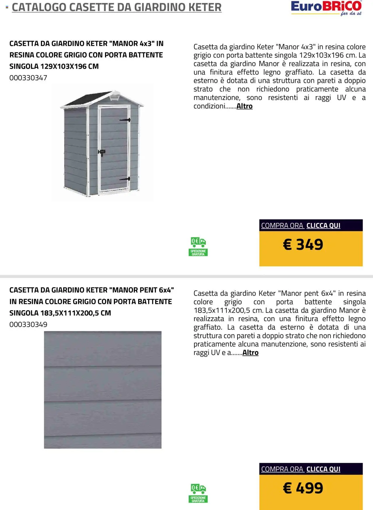 Eurobrico Casette da Giardino Keter catalogo - pagina 5 - valido dal 23/07/2025