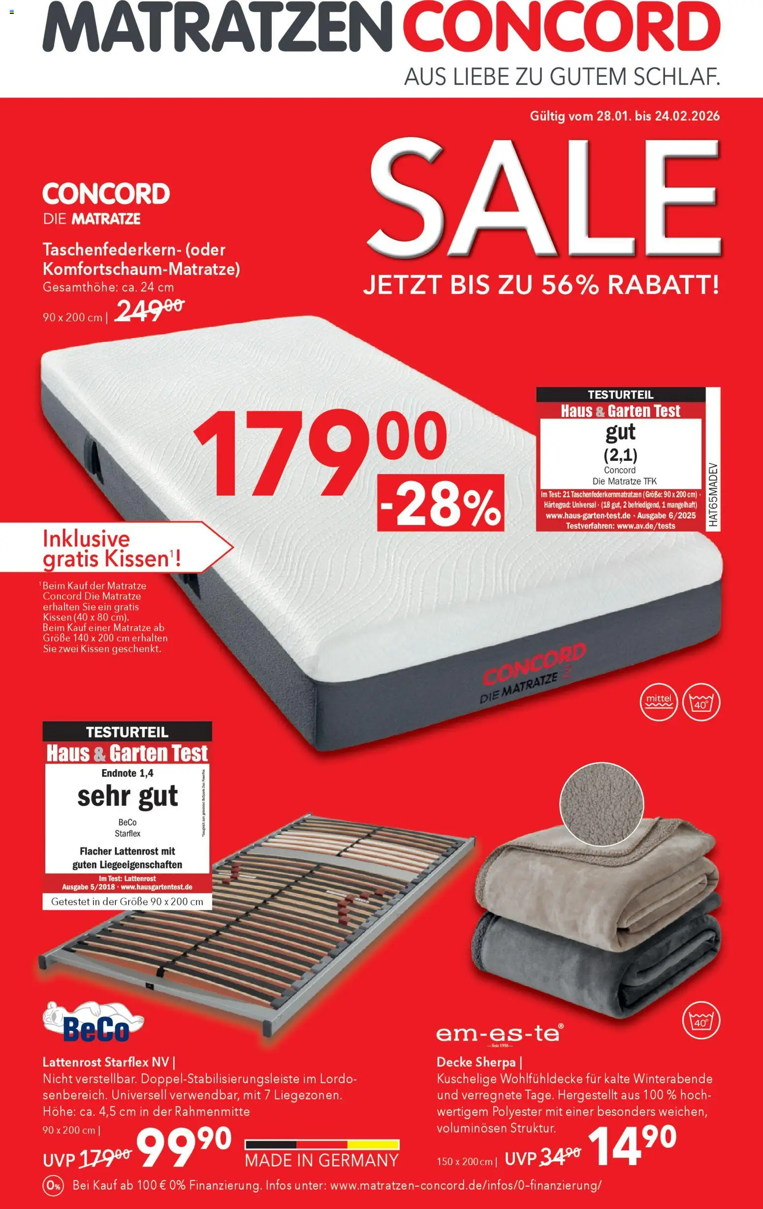 Matratzen Concord Prospekt 	 - Seite 1 - gültig ab 28.01.2026