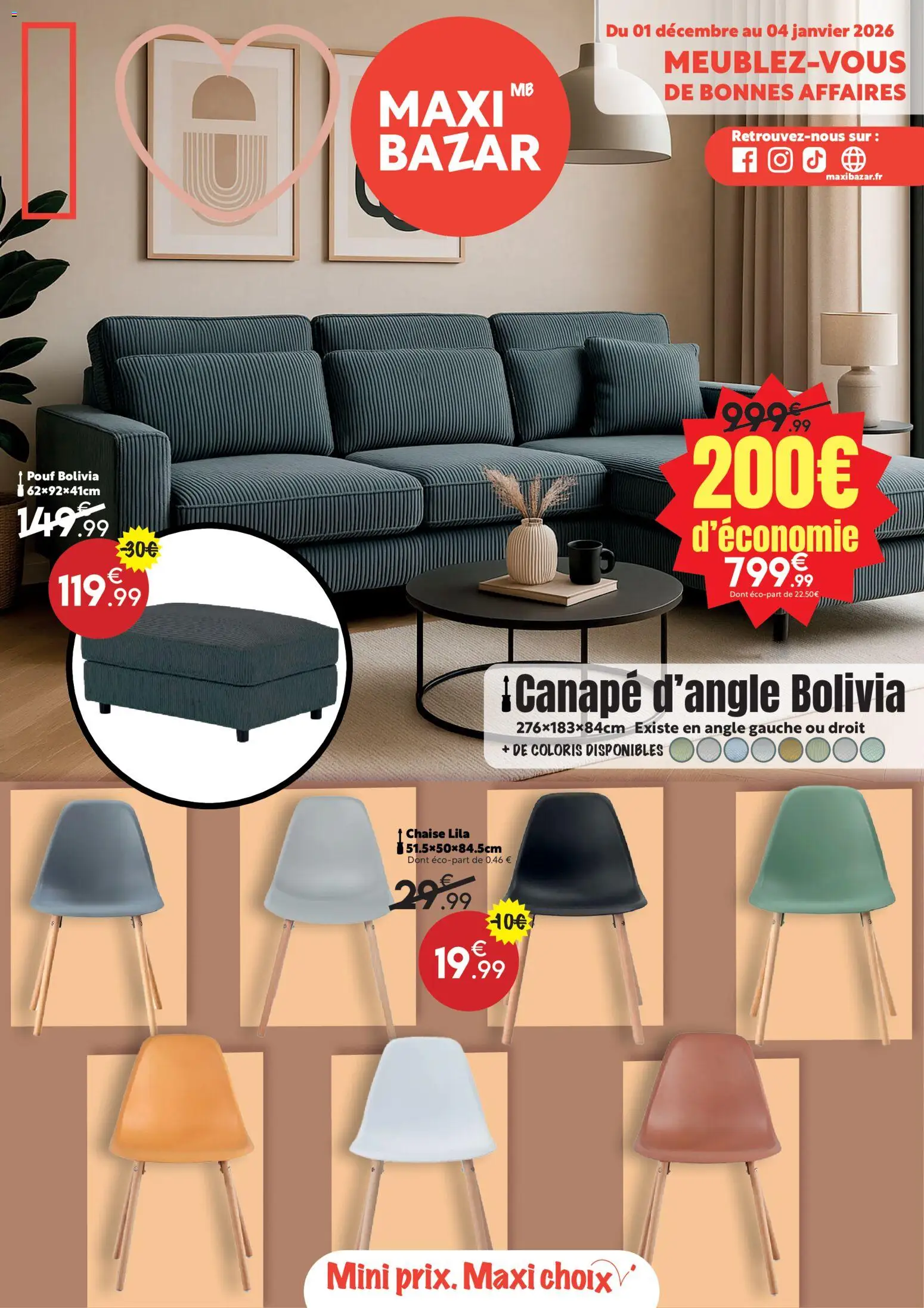 Maxi Bazar - Catalogue mobilier Maxi Bazar - page 1 - valable à partir du 01/12/2025