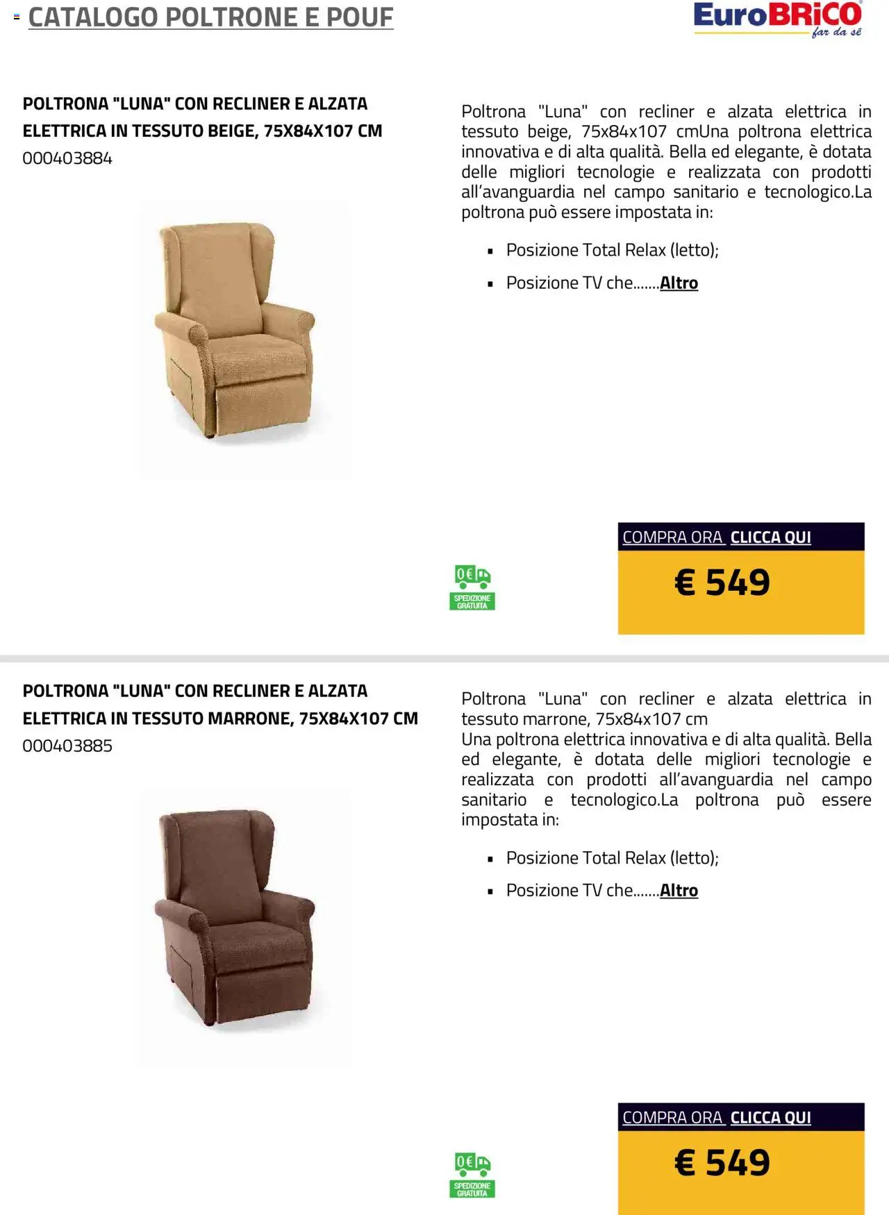 Eurobrico Poltrone e Pouf catalogo - pagina 18 - valido dal 23/07/2025