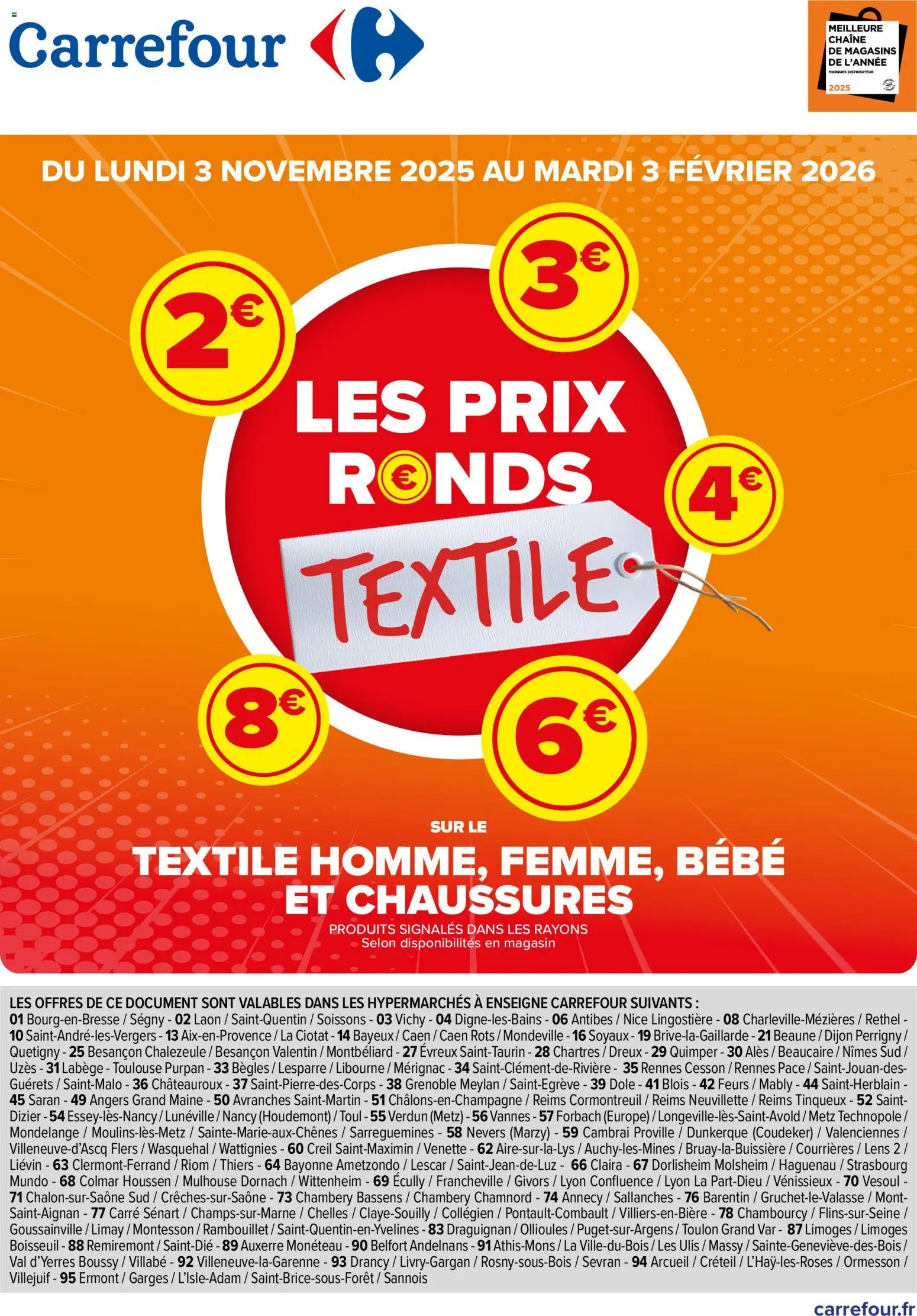 Carrefour catalogue les prix ronds textile - page 1 - valable à partir du 03/11/2025