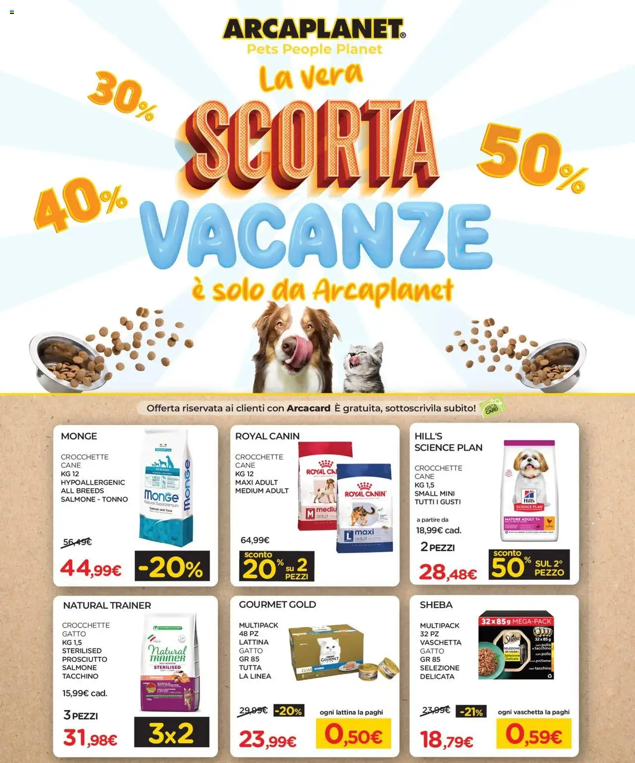 Volantino Arcaplanet	 - pagina 1 - valido dal 21/07/2025