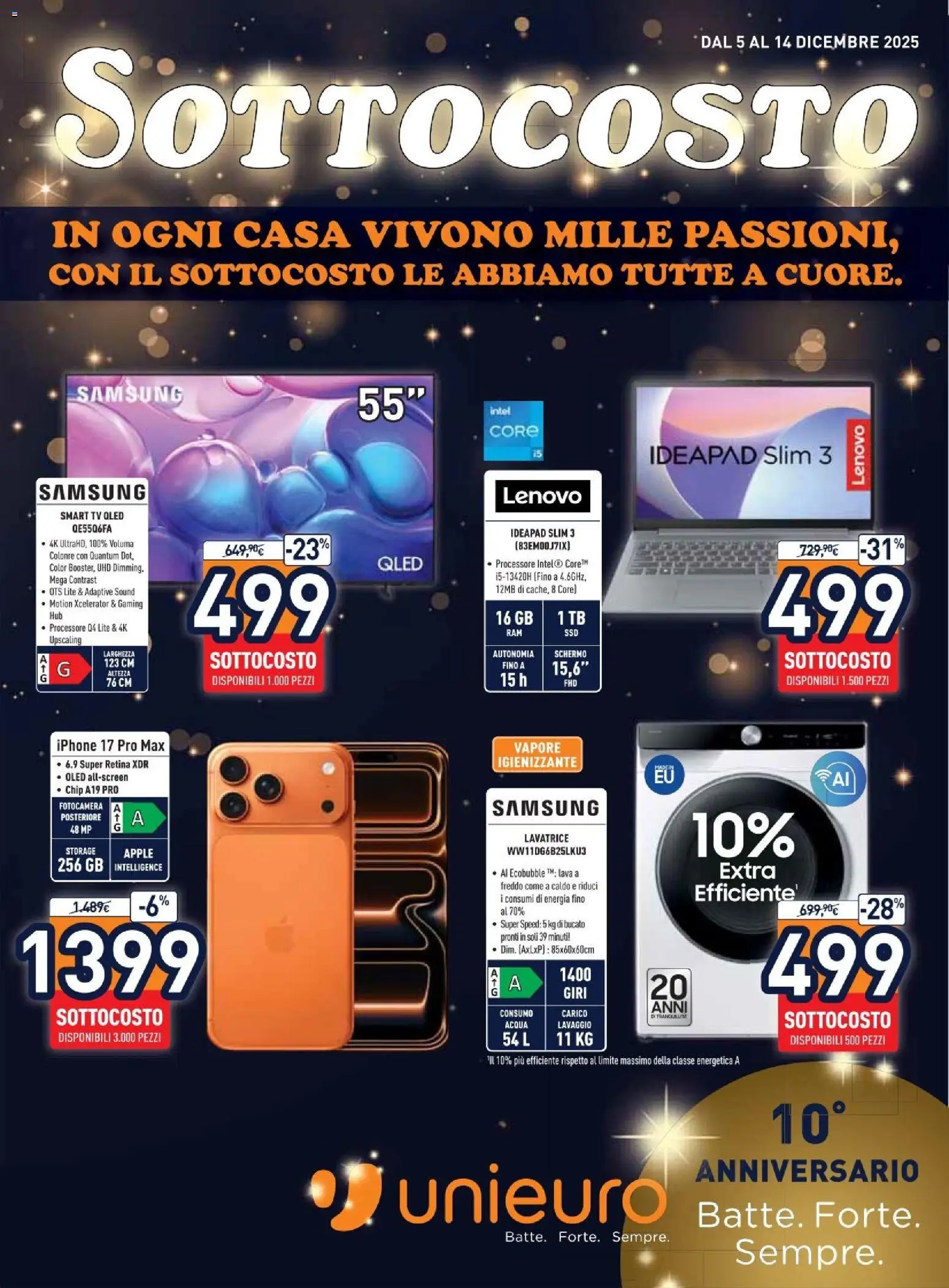 Volantino Unieuro	 - pagina 1 - valido dal 05/12/2025