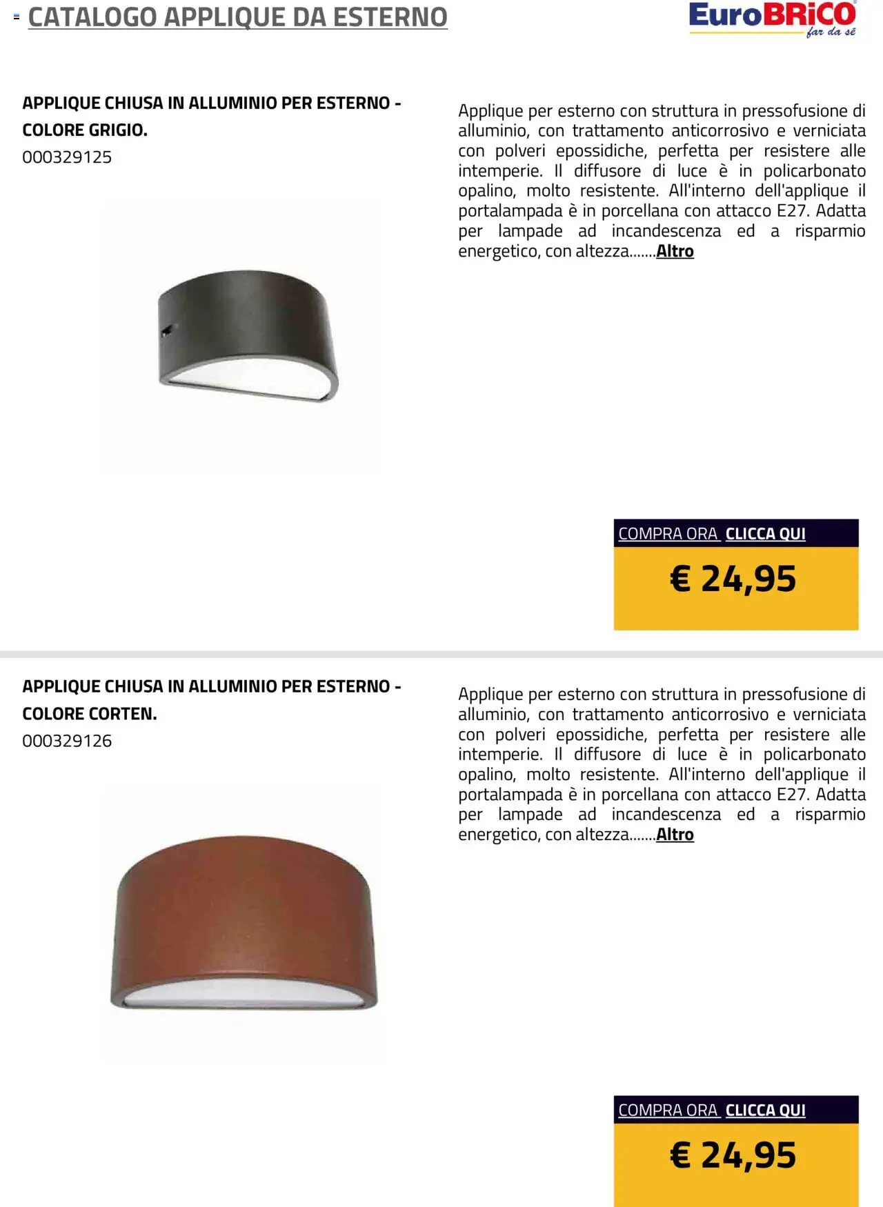 Eurobrico Applique da Esterno catalogo - pagina 3 - valido dal 23/07/2025