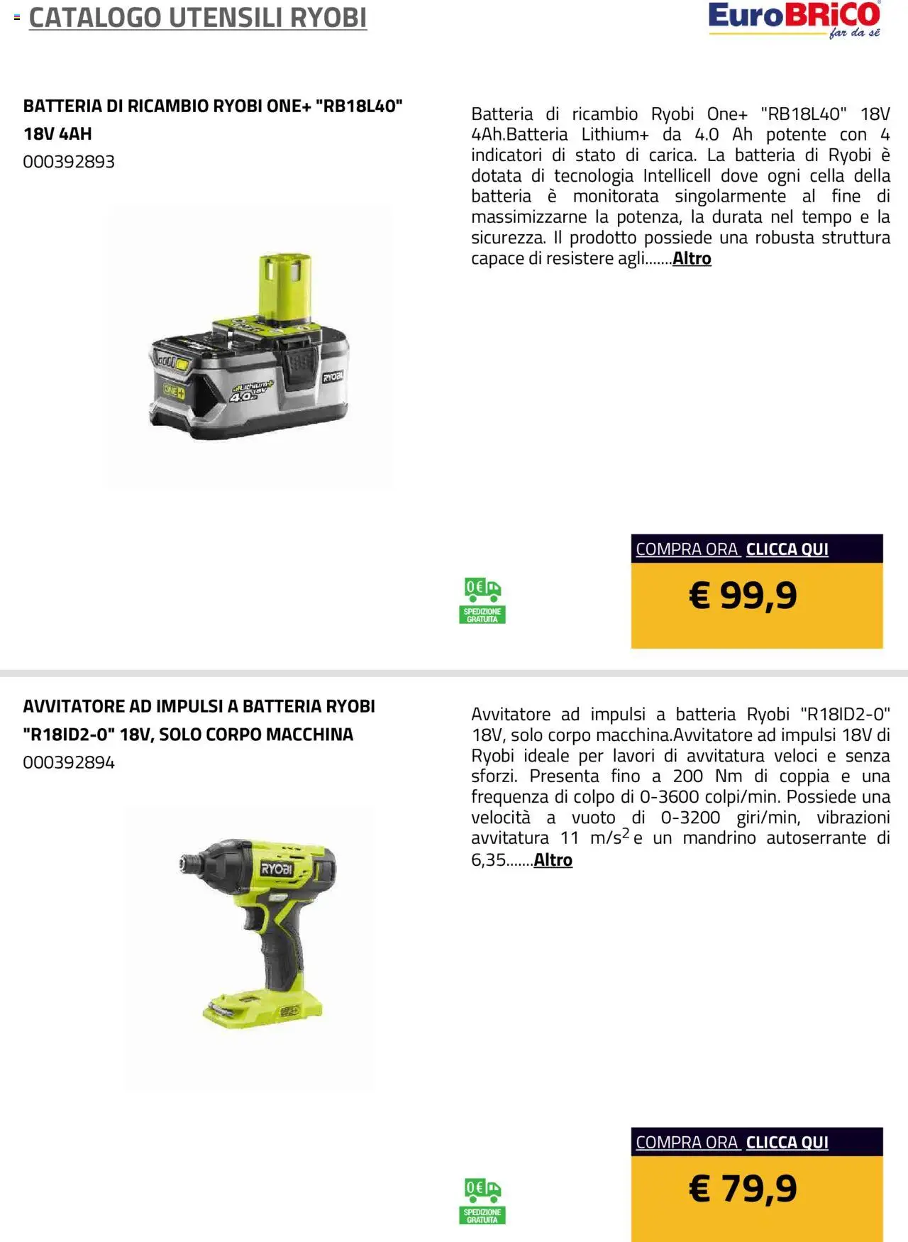 Eurobrico Utensili Ryobi catalogo - pagina 5 - valido dal 23/07/2025