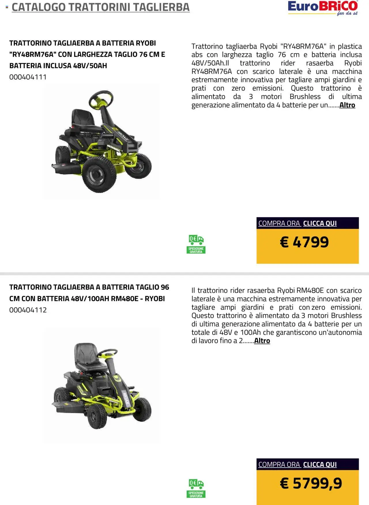 Eurobrico Trattorini Taglierba catalogo - pagina 8 - valido dal 23/07/2025