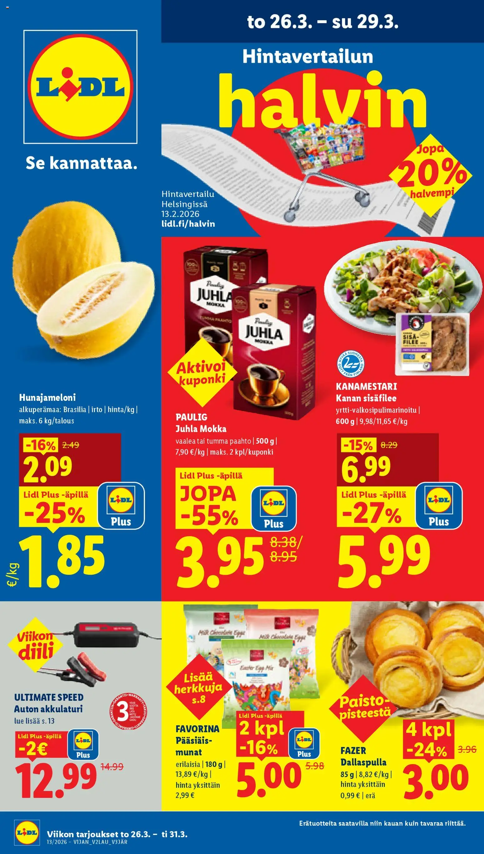 Lidl tarjoukset - sivu 1- voimassa alkaen 26/03/2026