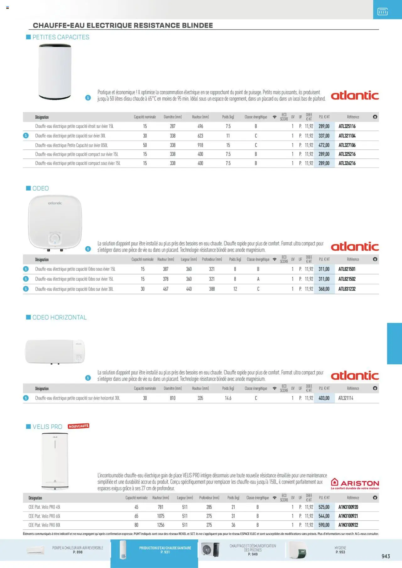 Rexel - Chauffage Électrique, ECS, PAC AIR-AIR Et Qualite De L´Air Interieur - page 149 - valable à partir du 16/07/2025