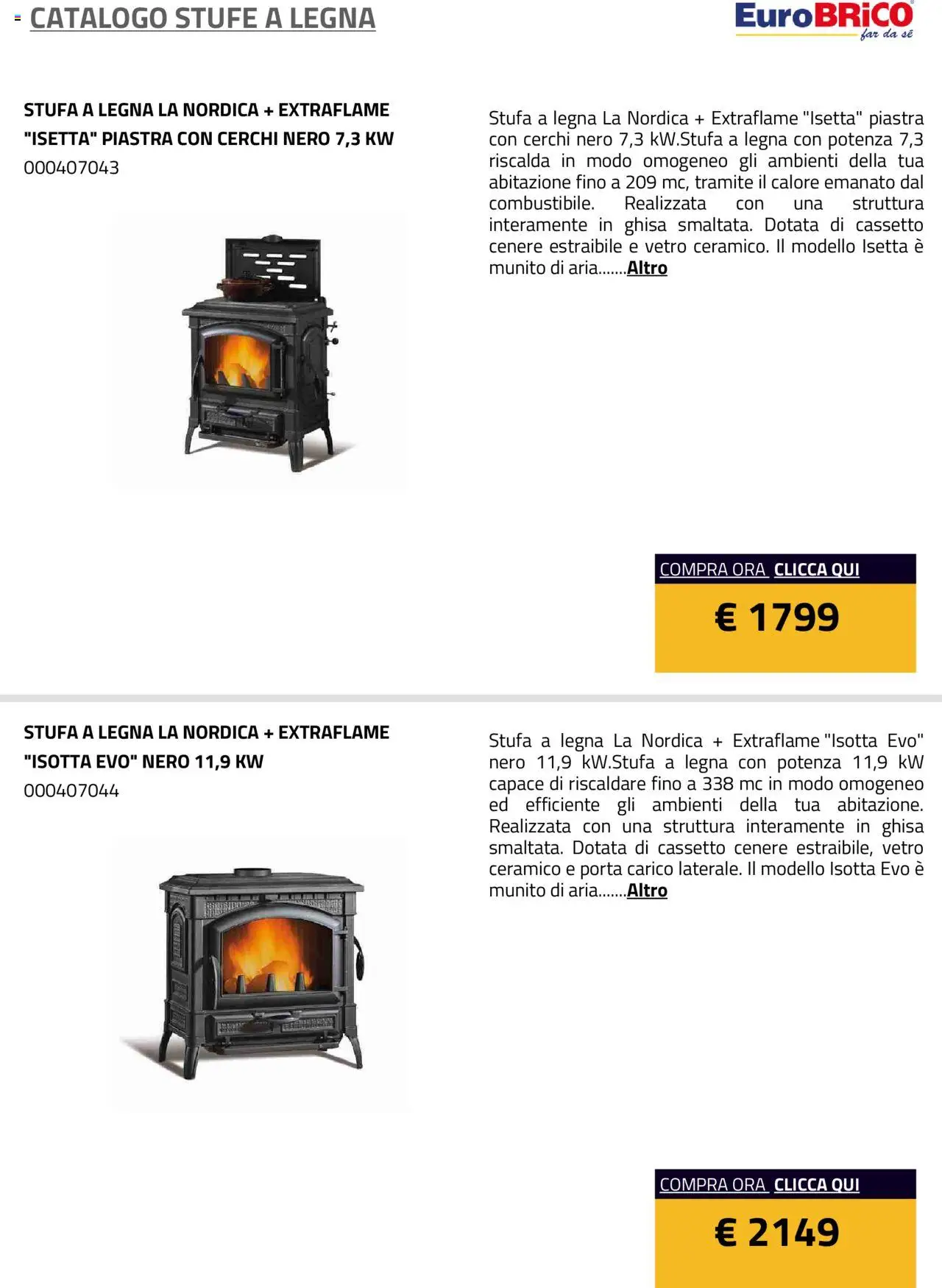 Eurobrico Stufe a Legna catalogo - pagina 16 - valido dal 23/07/2025