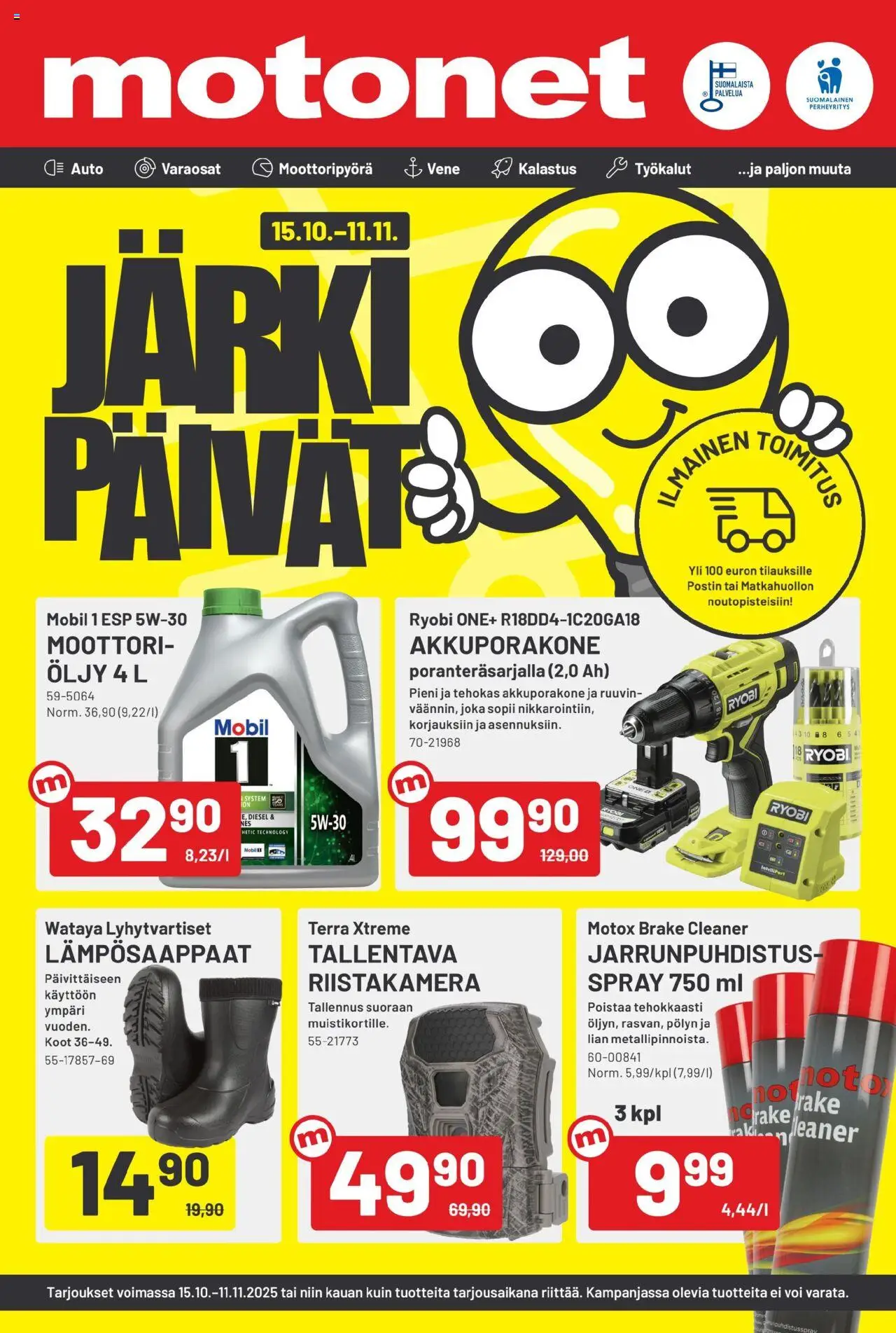 Motonet tarjoukset - sivu 1- voimassa alkaen 15/10/2025