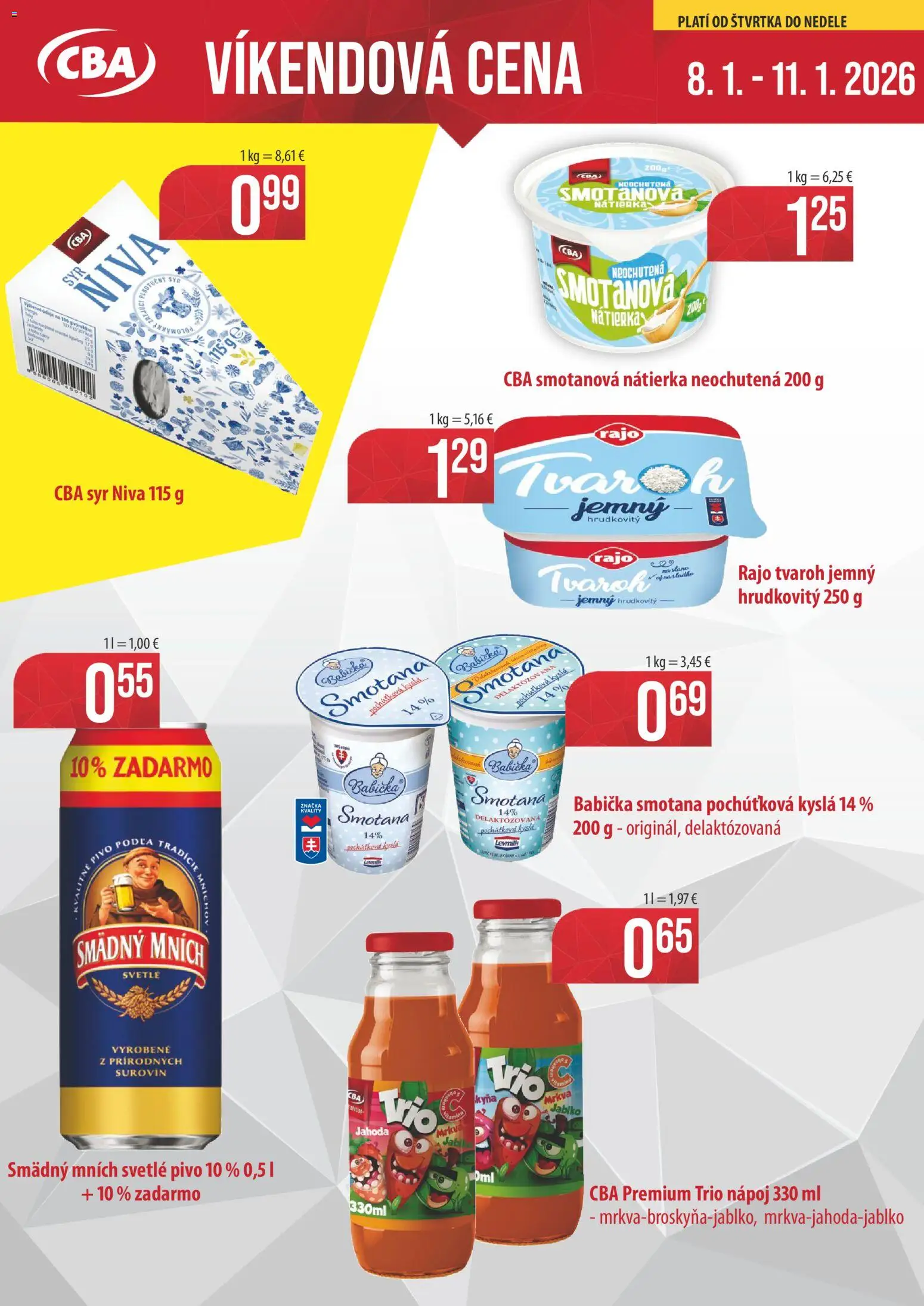 CBA Verex víkendová cena - strana 1- platný od 08.01.2026