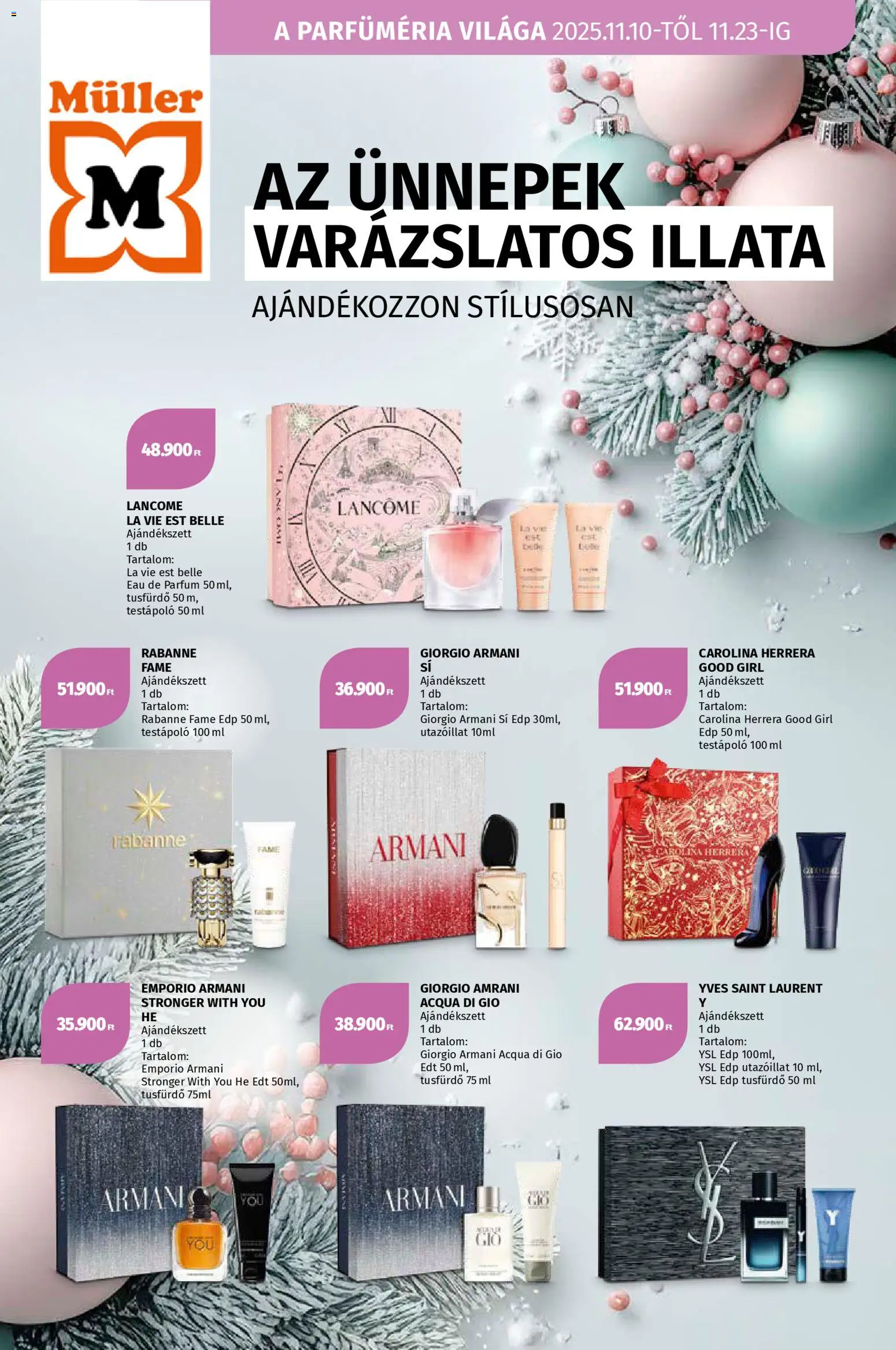 Müller - A parfüméria világa - 1oldal - érvényes 2025.11.10.-tól