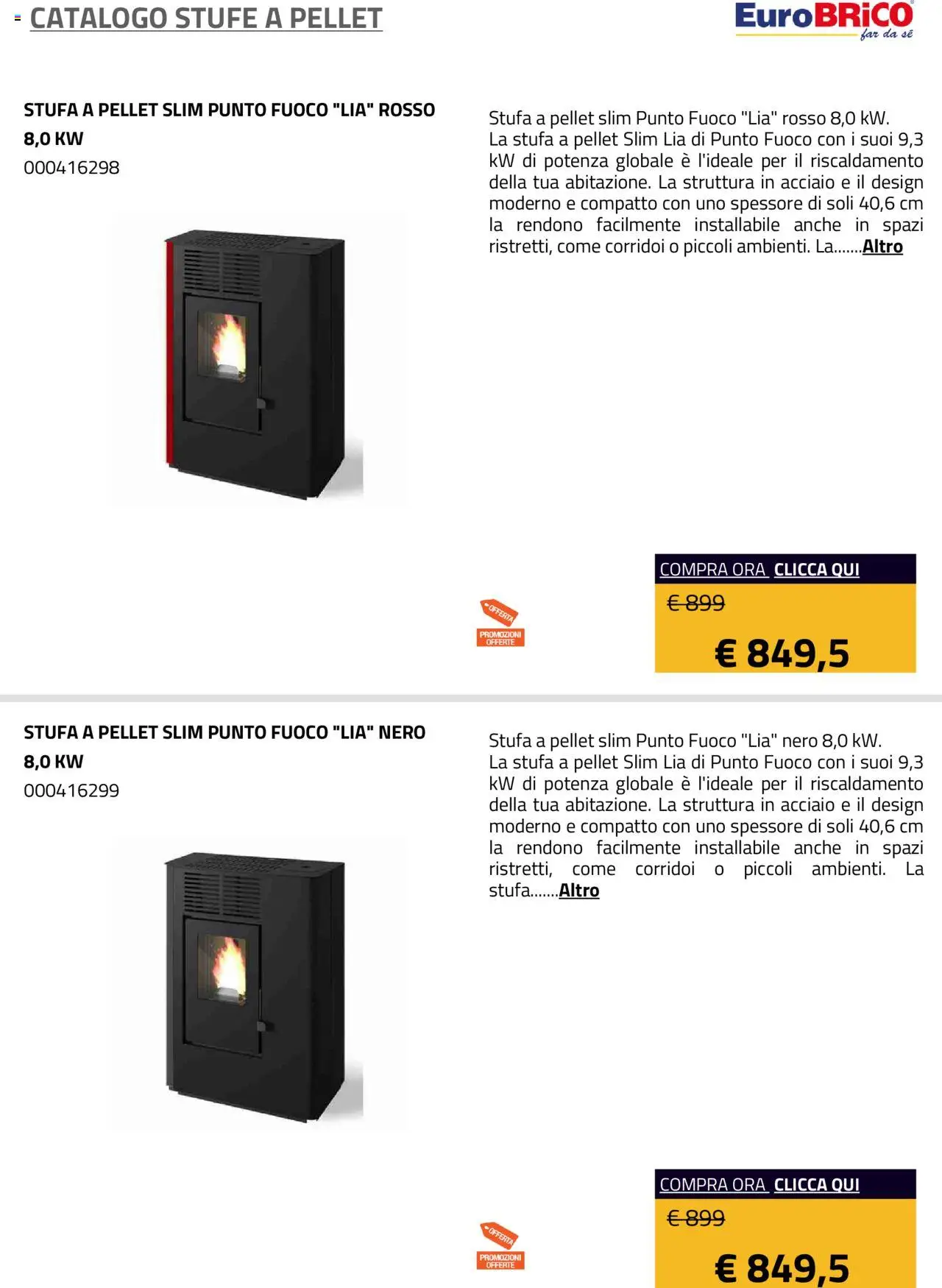 Eurobrico Stufe a Pellet catalogo - pagina 37 - valido dal 23/07/2025