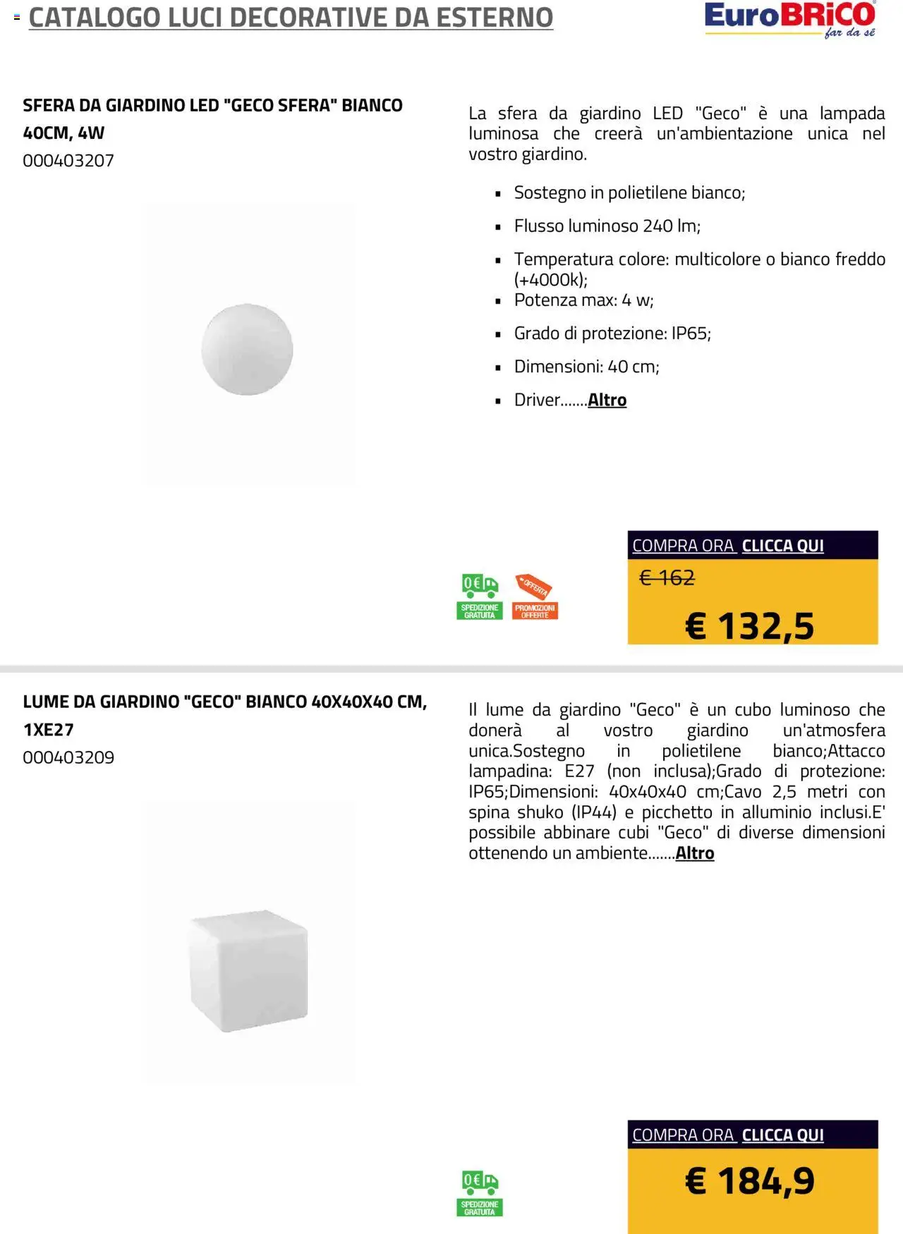 Eurobrico Luci Decorative da Esterno catalogo - pagina 6 - valido dal 23/07/2025