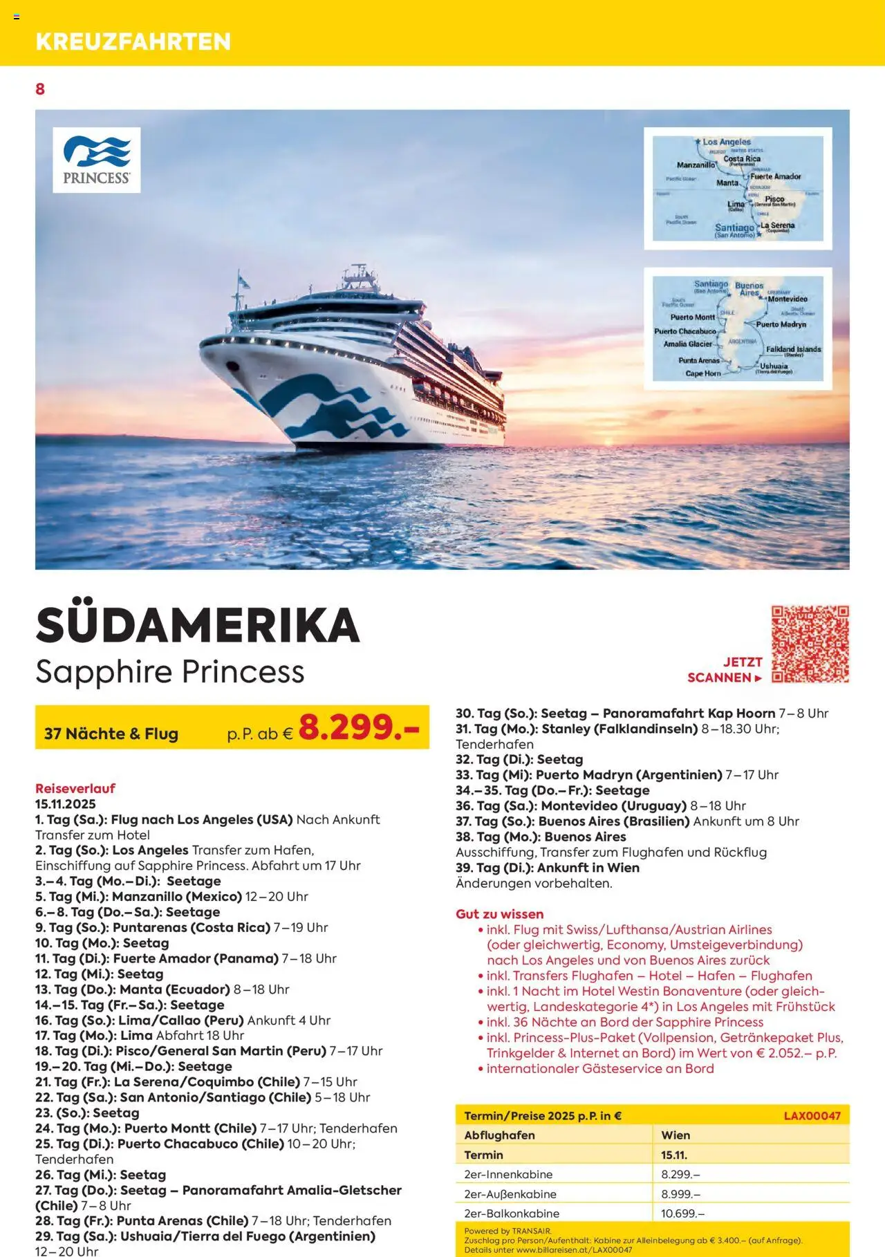 Billa Kreuzfahrten Rundreisen Erlebnisreisenb3/4 2025 - page 8- valid from 03.06.2025