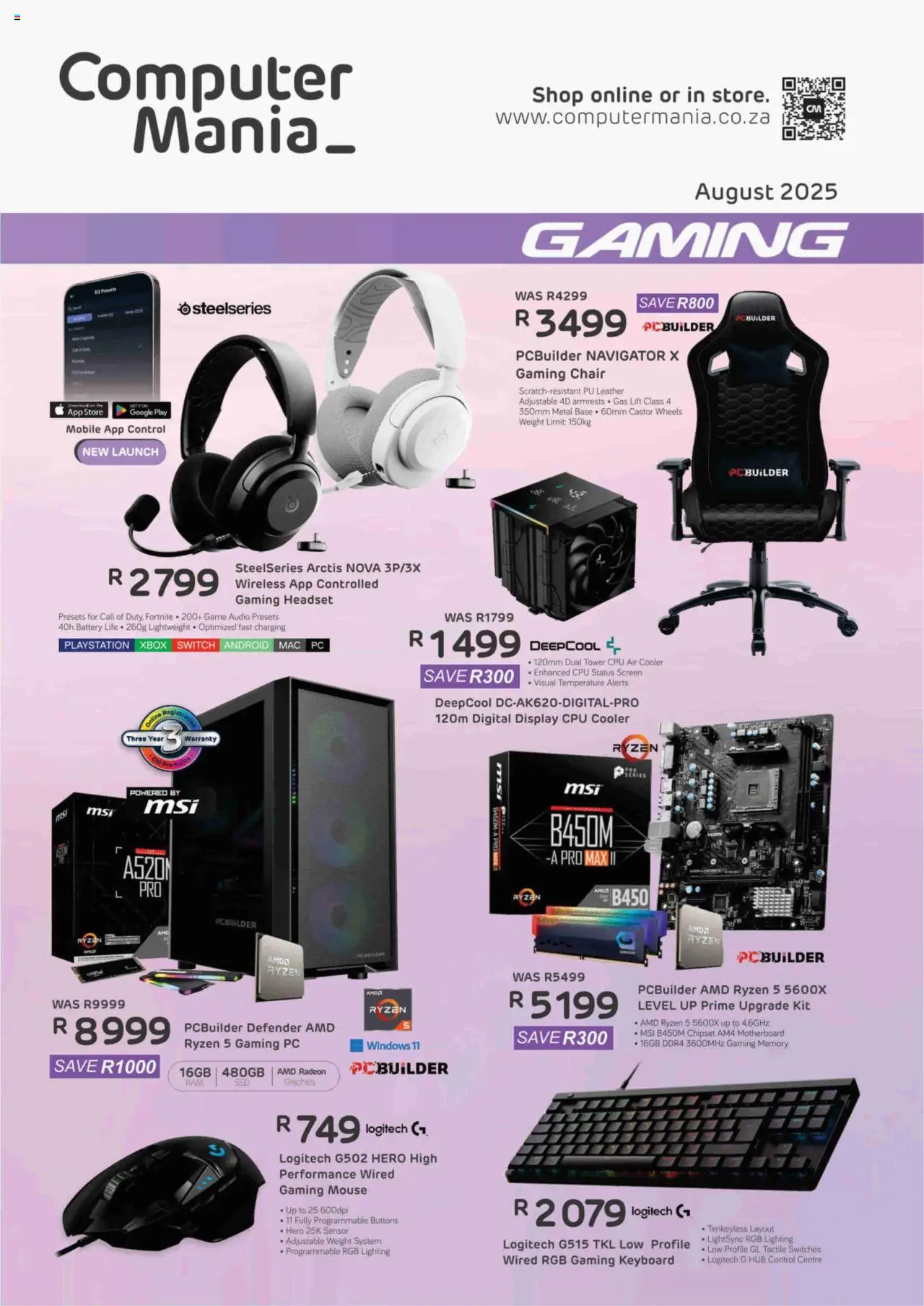 Computer Mania Gaming Catalogue - page 1- valid from 01/08/2025