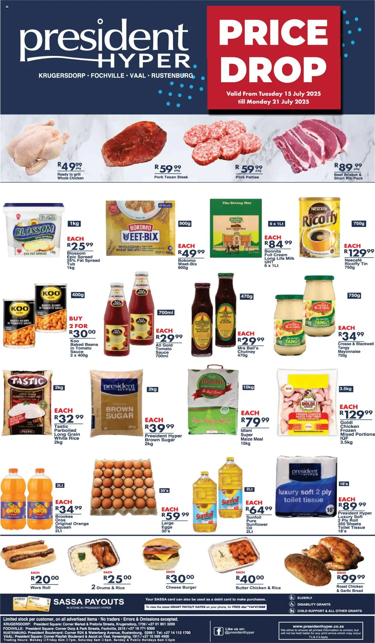 President Hyper Price Drop Specials - page 1- valid from 15/07/2025