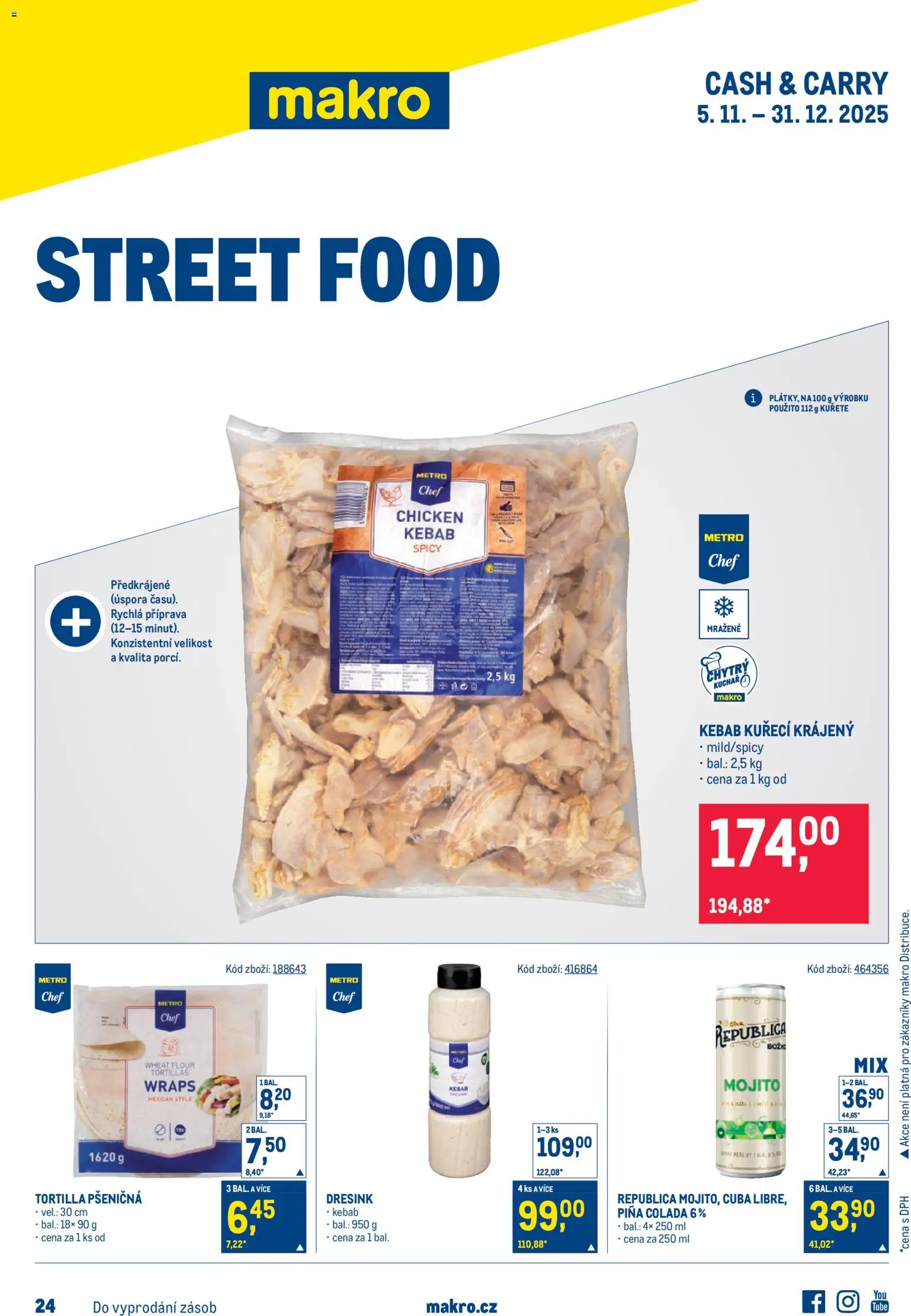 Makro leták - Street Food - strana 1- platný od 05.11.2025