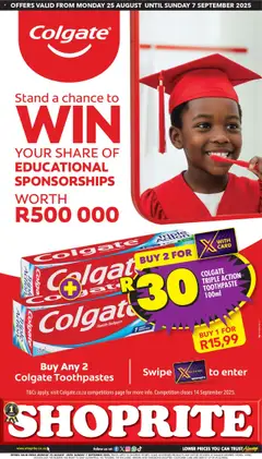 Preview Shoprite - Colgate Promotion valid from 25/08/2025