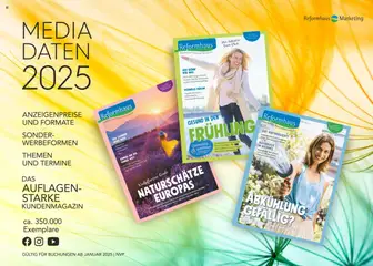 Vorschau Reformhaus Bacher Themenplan 2025 gültig ab 01.01.2025
