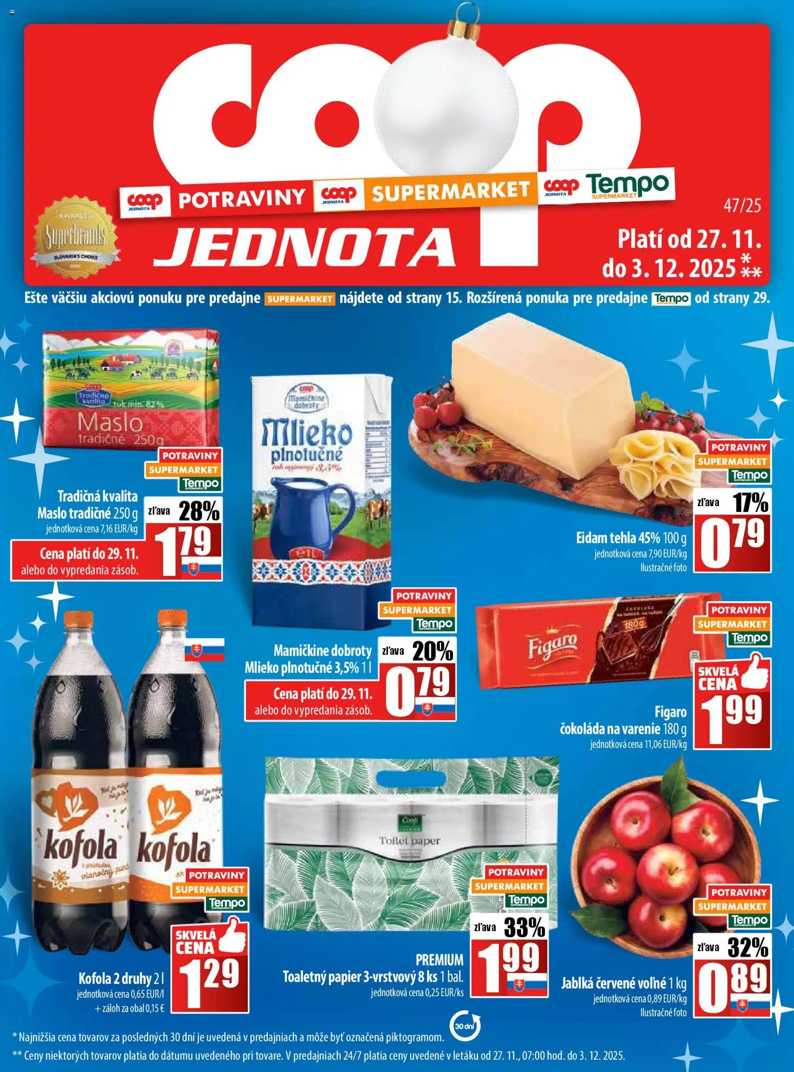 COOP Jednota leták - strana 1- platný od 27.11.2025