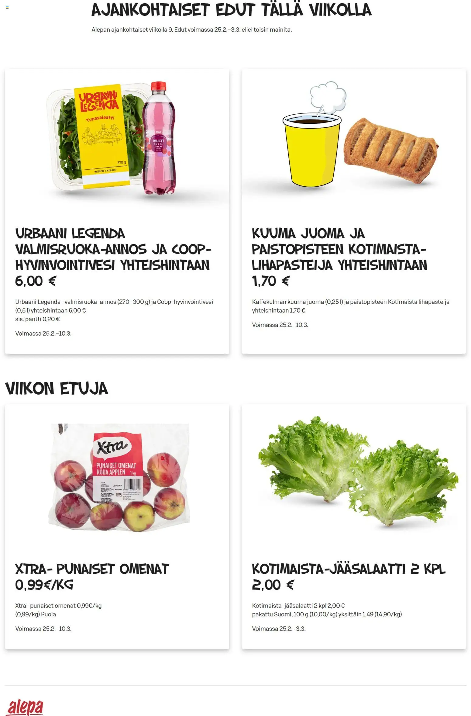 Alepa tarjoukset - sivu 1- voimassa alkaen 25/02/2026