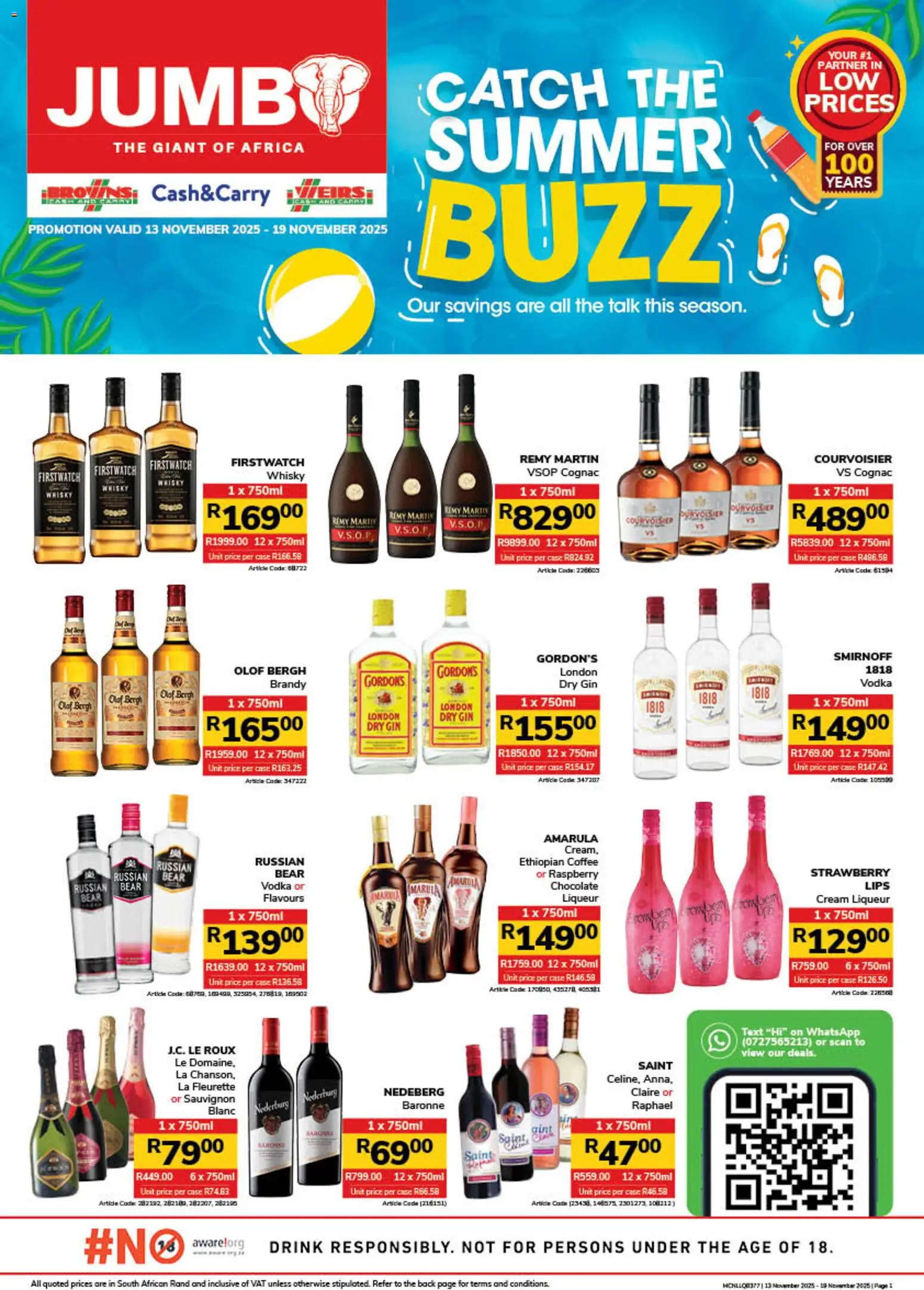 Jumbo Liquor Specials - page 1- valid from 13/11/2025