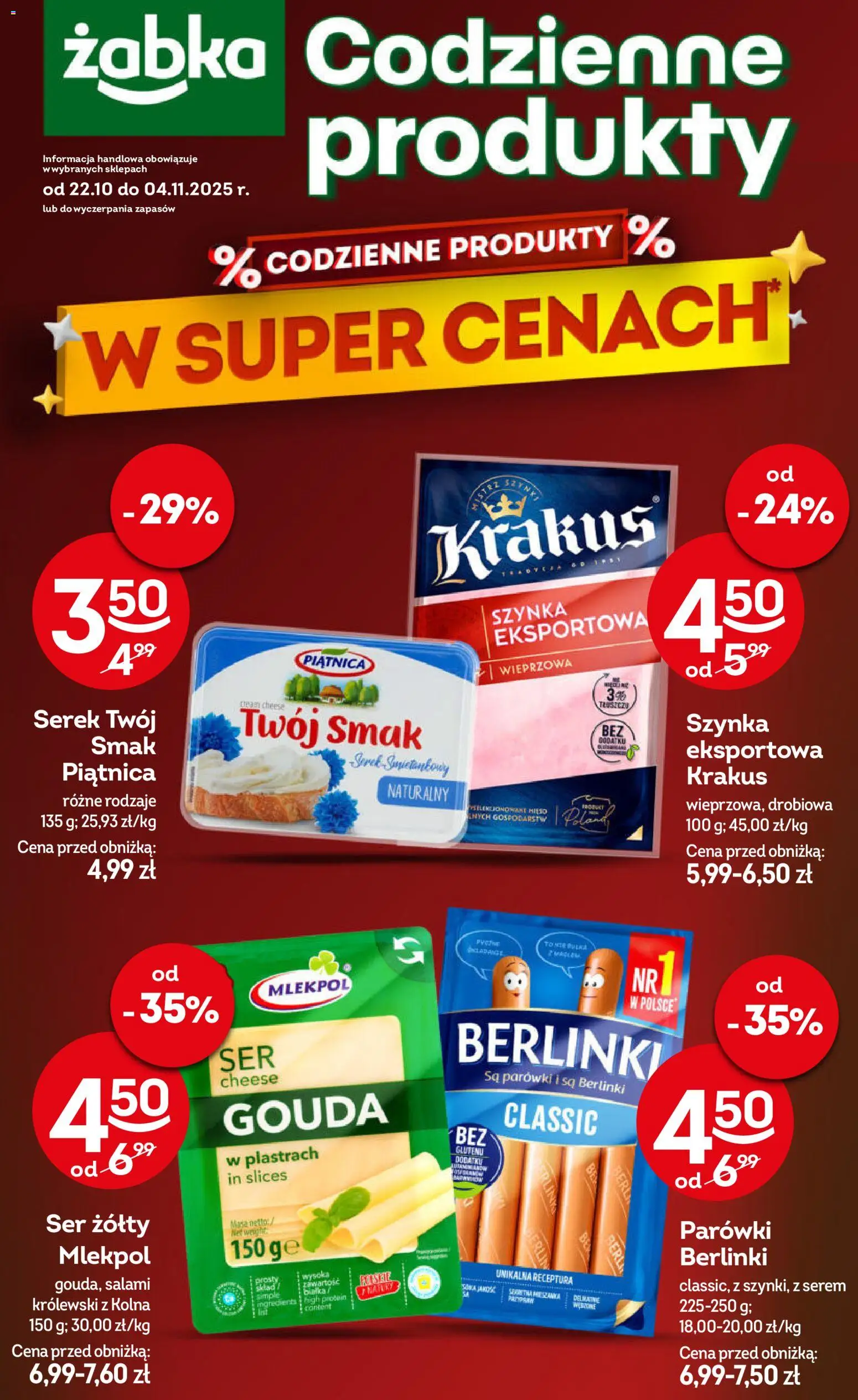 Żabka Gazetka - Codzienne produkty - strona 1- ważny od 22.10.2025