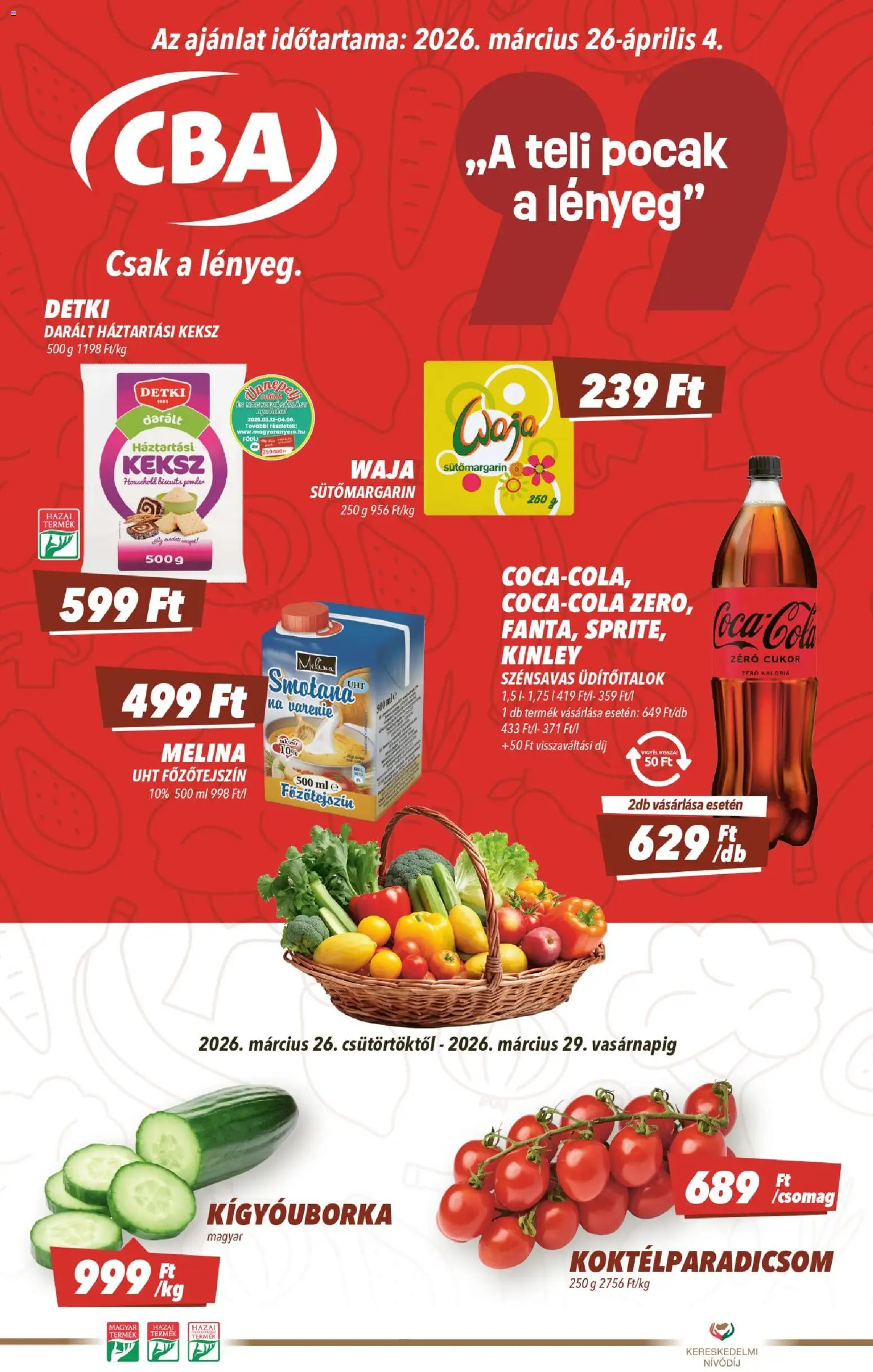 CBA akciós újság - 1oldal - érvényes 2026.03.26.-tól